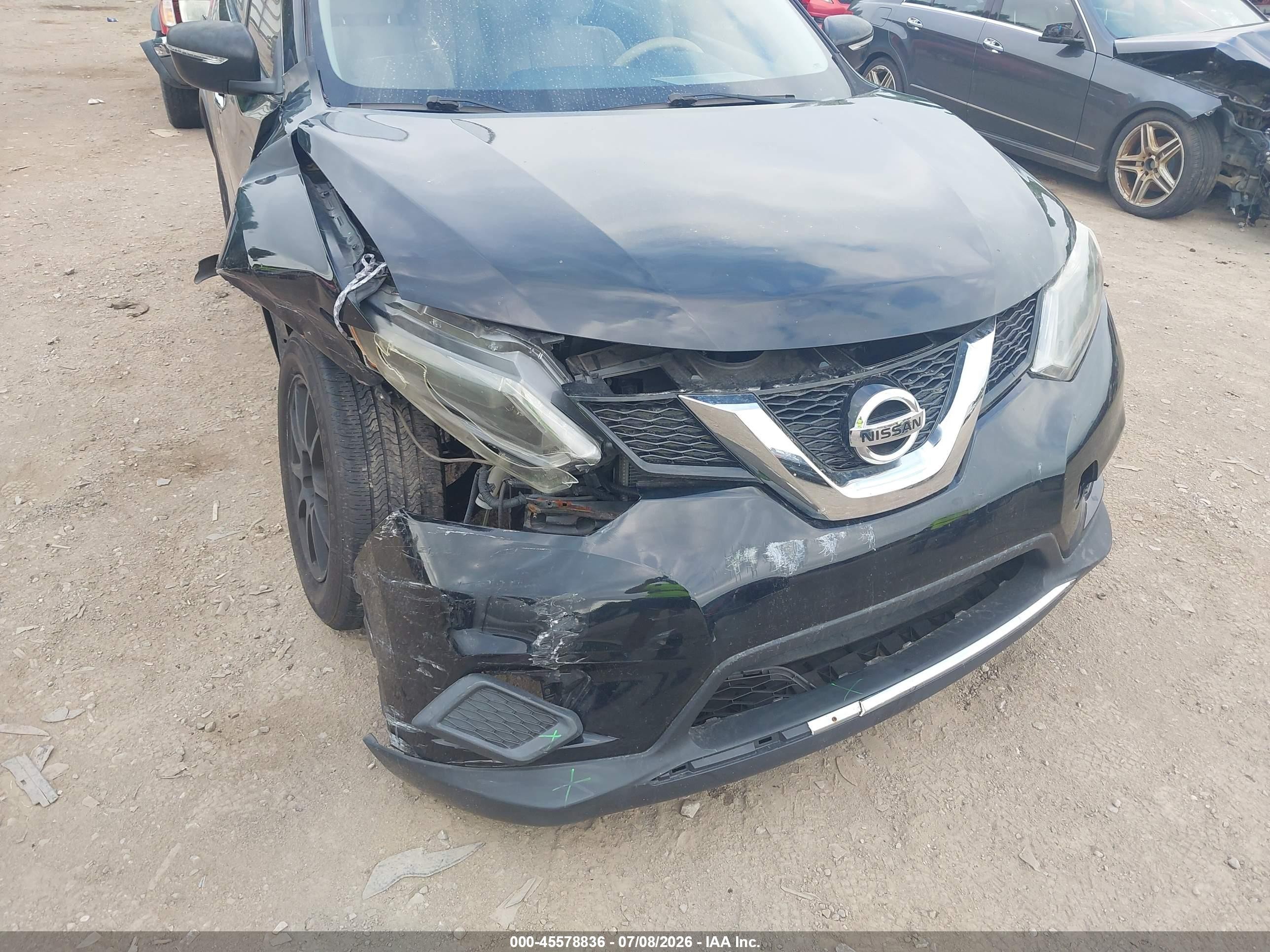 2015 Nissan Rogue S Black vin: KNMAT2MT8FP500208