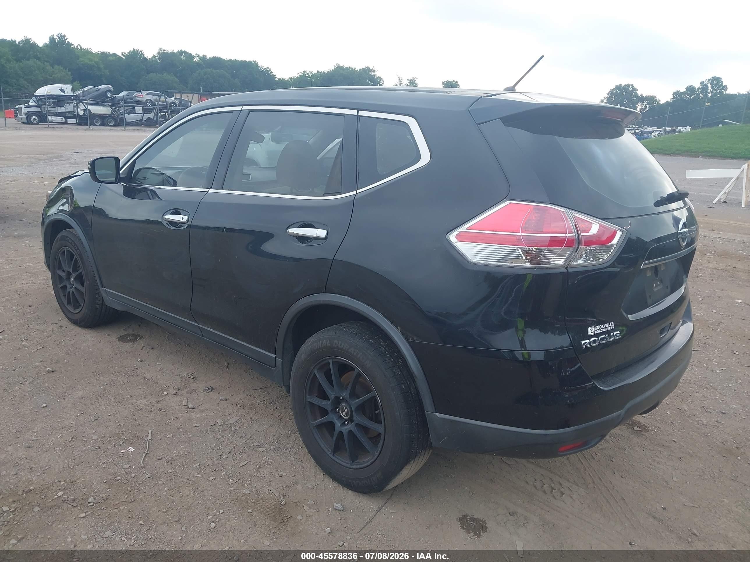 2015 Nissan Rogue S Black vin: KNMAT2MT8FP500208
