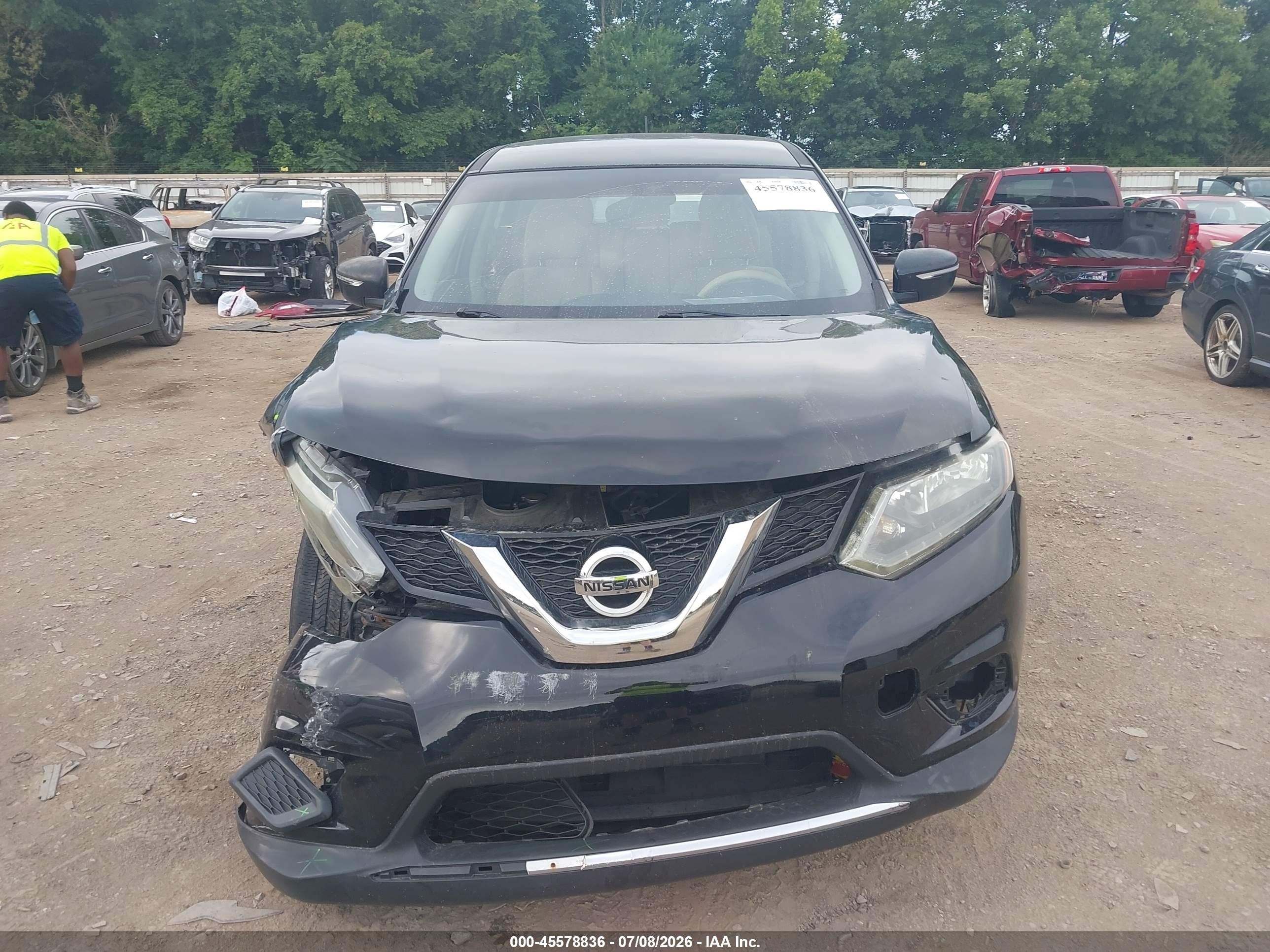 2015 Nissan Rogue S Black vin: KNMAT2MT8FP500208