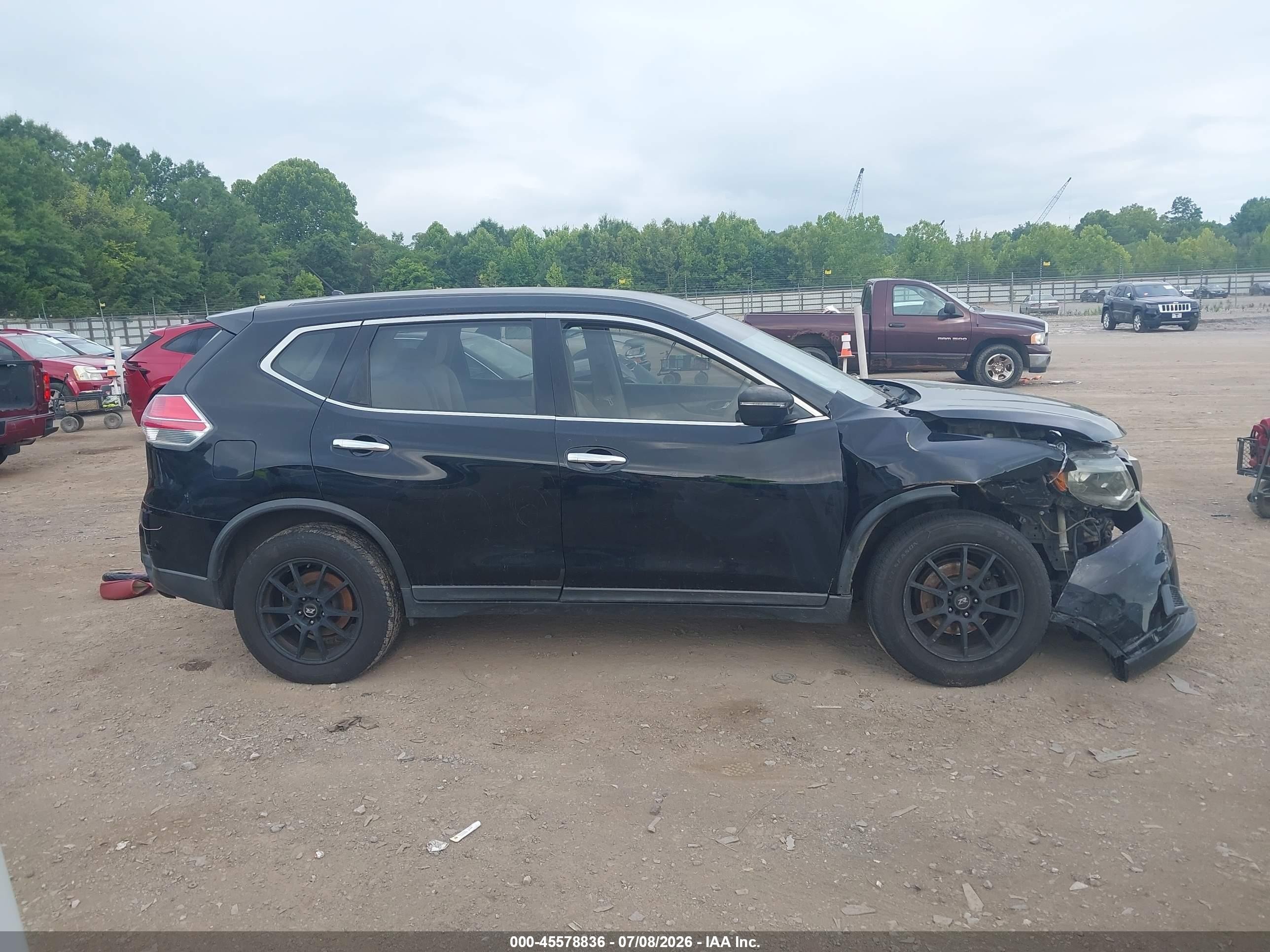 2015 Nissan Rogue S Black vin: KNMAT2MT8FP500208