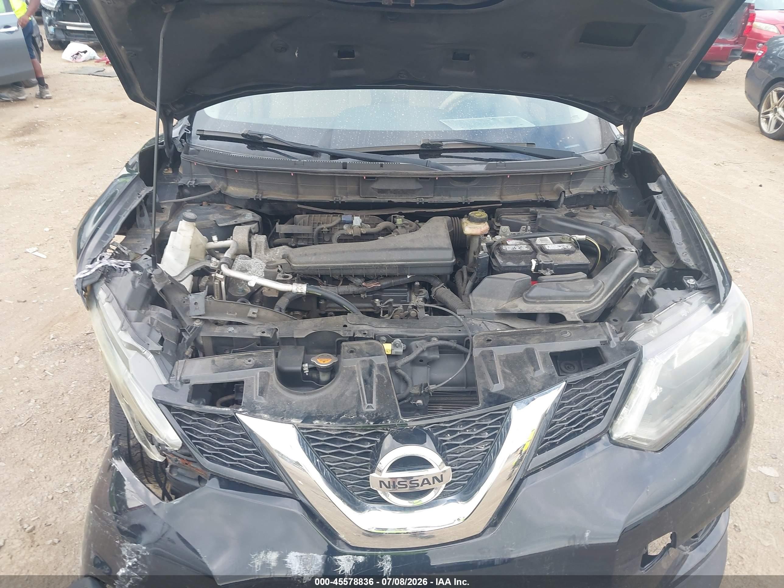 2015 Nissan Rogue S Black vin: KNMAT2MT8FP500208