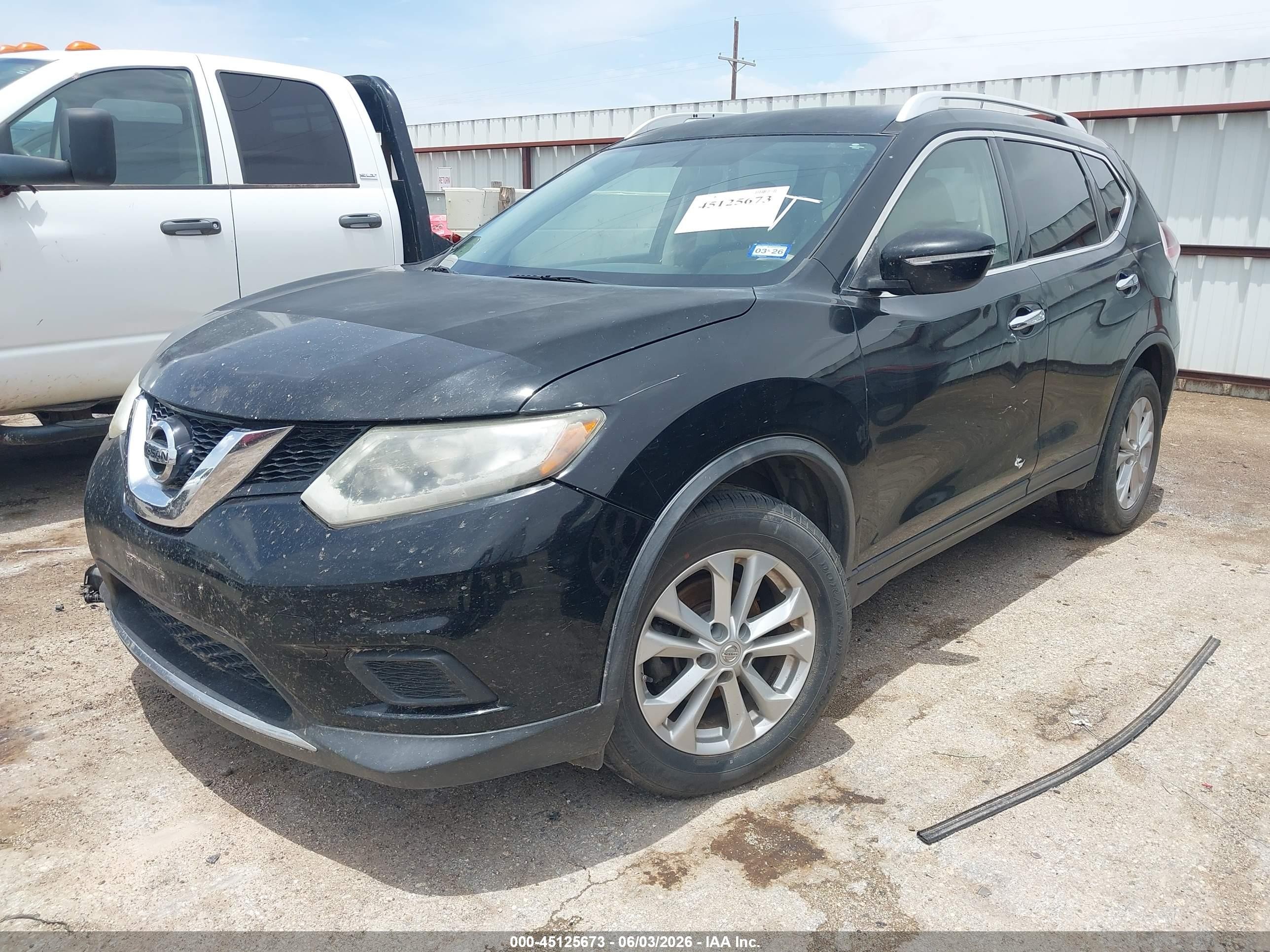 2015 Nissan Rogue Sv Black vin: KNMAT2MT8FP504940