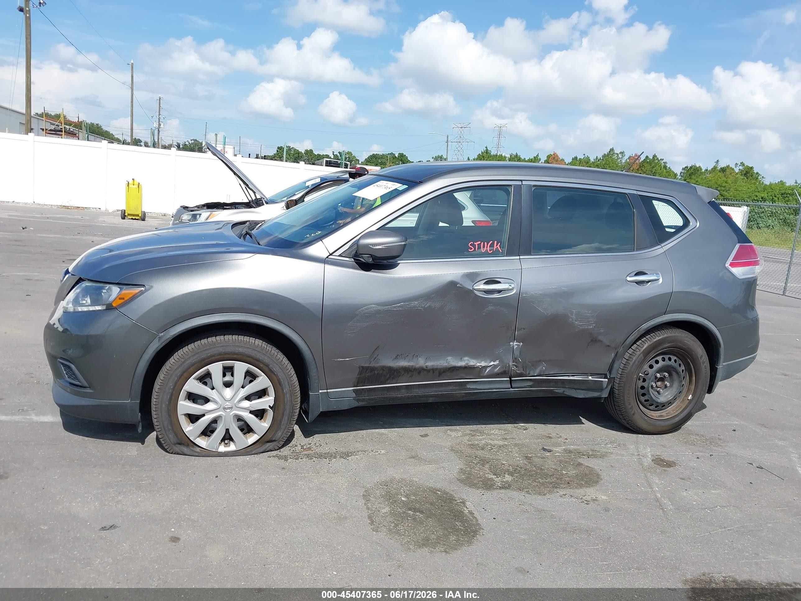 2015 Nissan Rogue S Gray vin: KNMAT2MT8FP505778