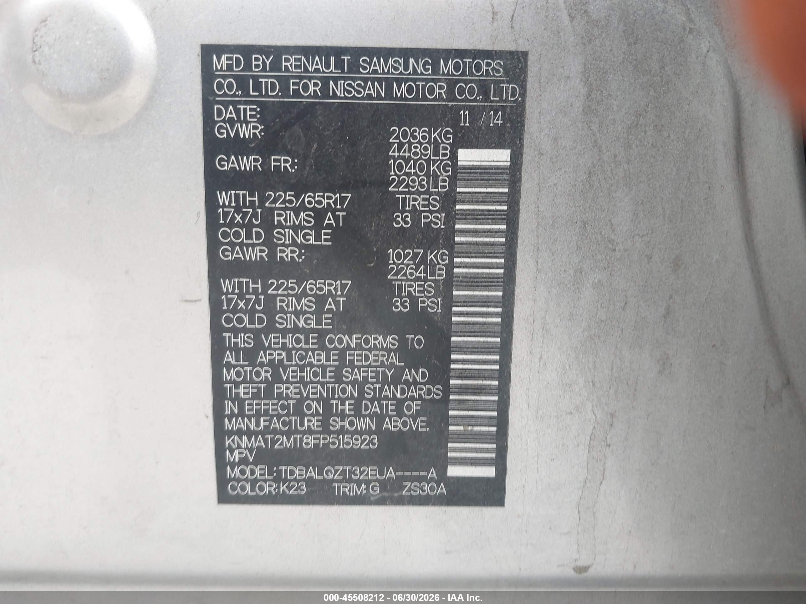 2015 Nissan Rogue Sv Silver vin: KNMAT2MT8FP515923