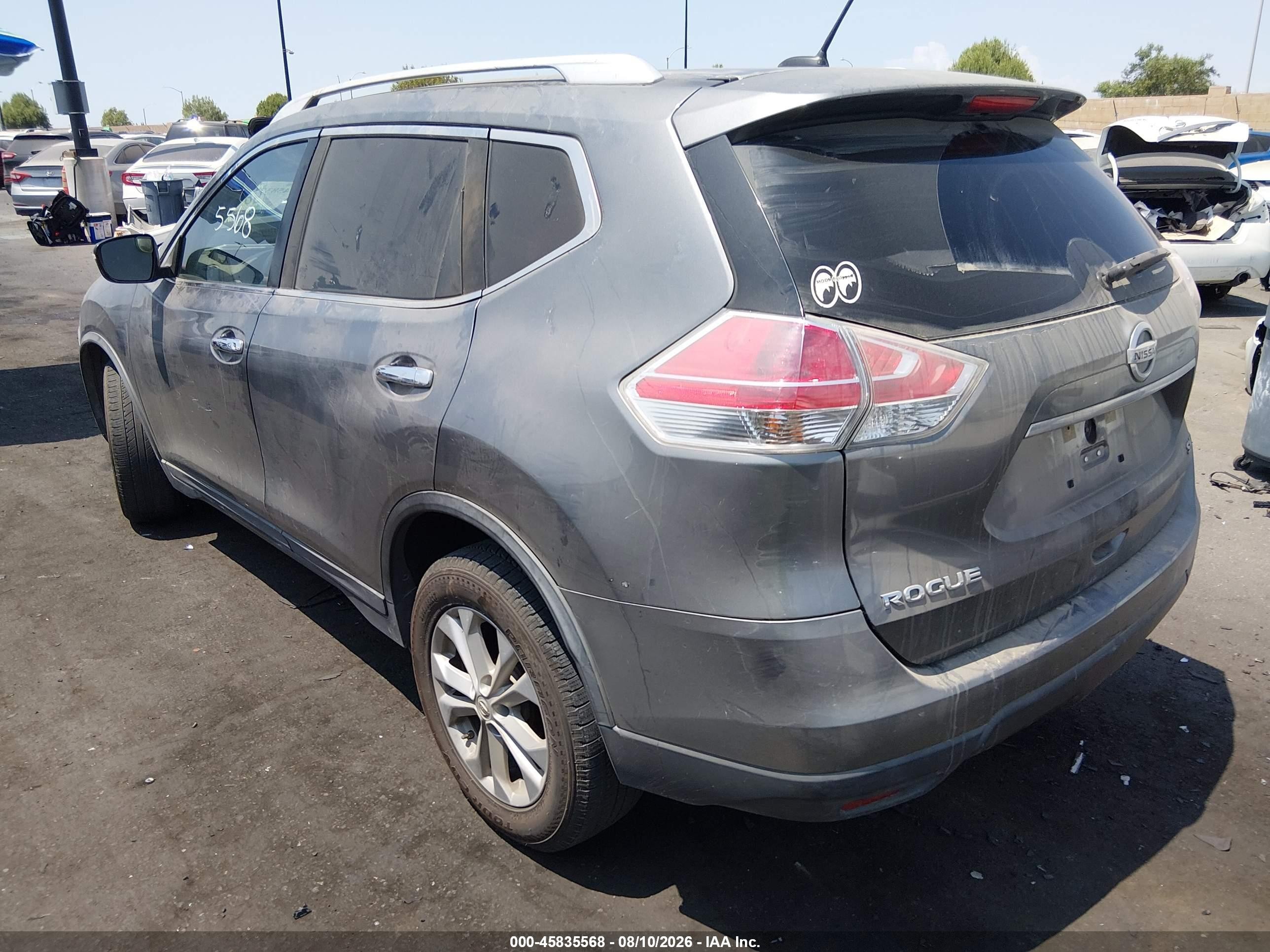 2015 Nissan Rogue Sv Серый vin: KNMAT2MT8FP531264