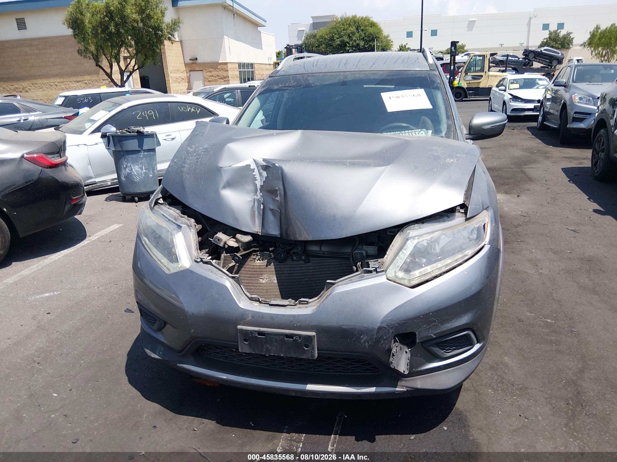 2015 Nissan Rogue Sv Серый vin: KNMAT2MT8FP531264