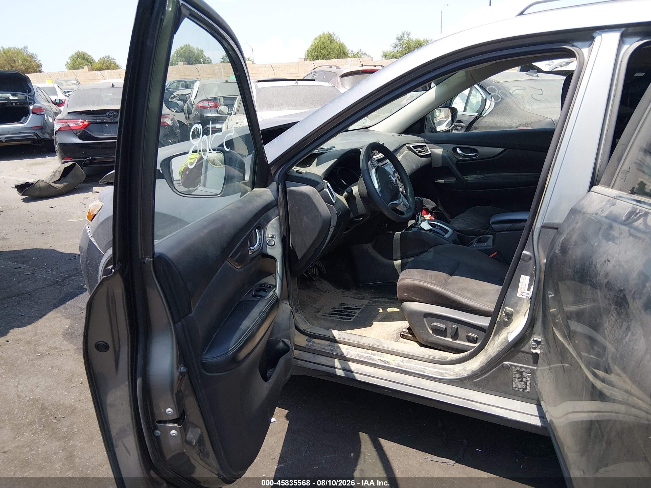 2015 Nissan Rogue Sv Серый vin: KNMAT2MT8FP531264