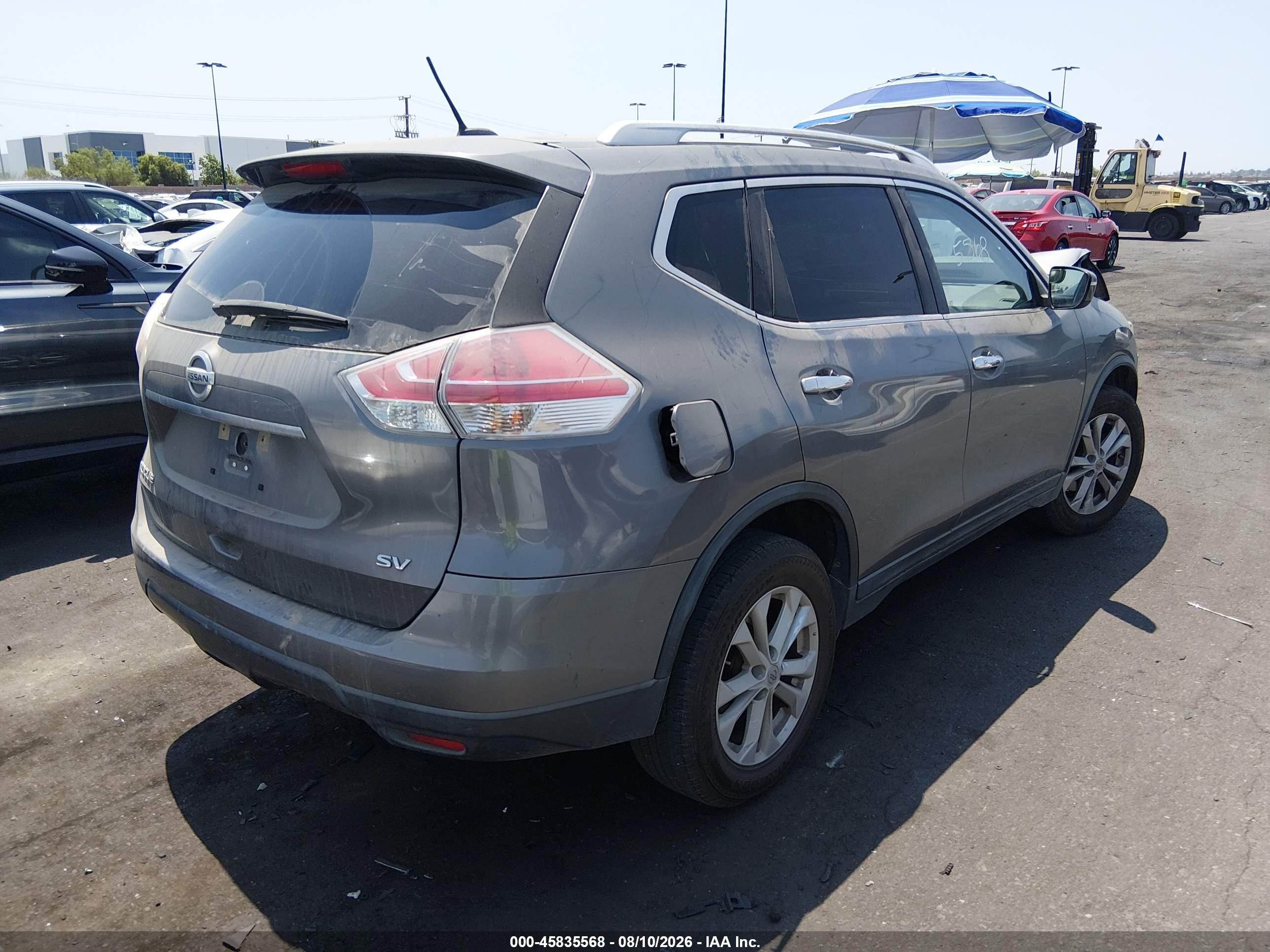 2015 Nissan Rogue Sv Серый vin: KNMAT2MT8FP531264