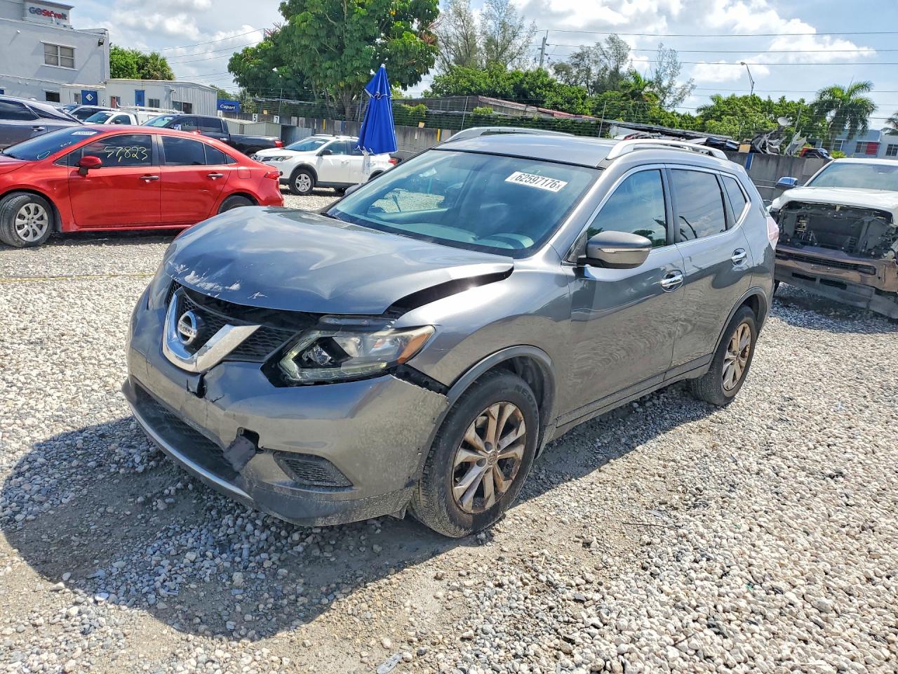 2015 Nissan Rogue Sv Gray vin: KNMAT2MT8FP532088
