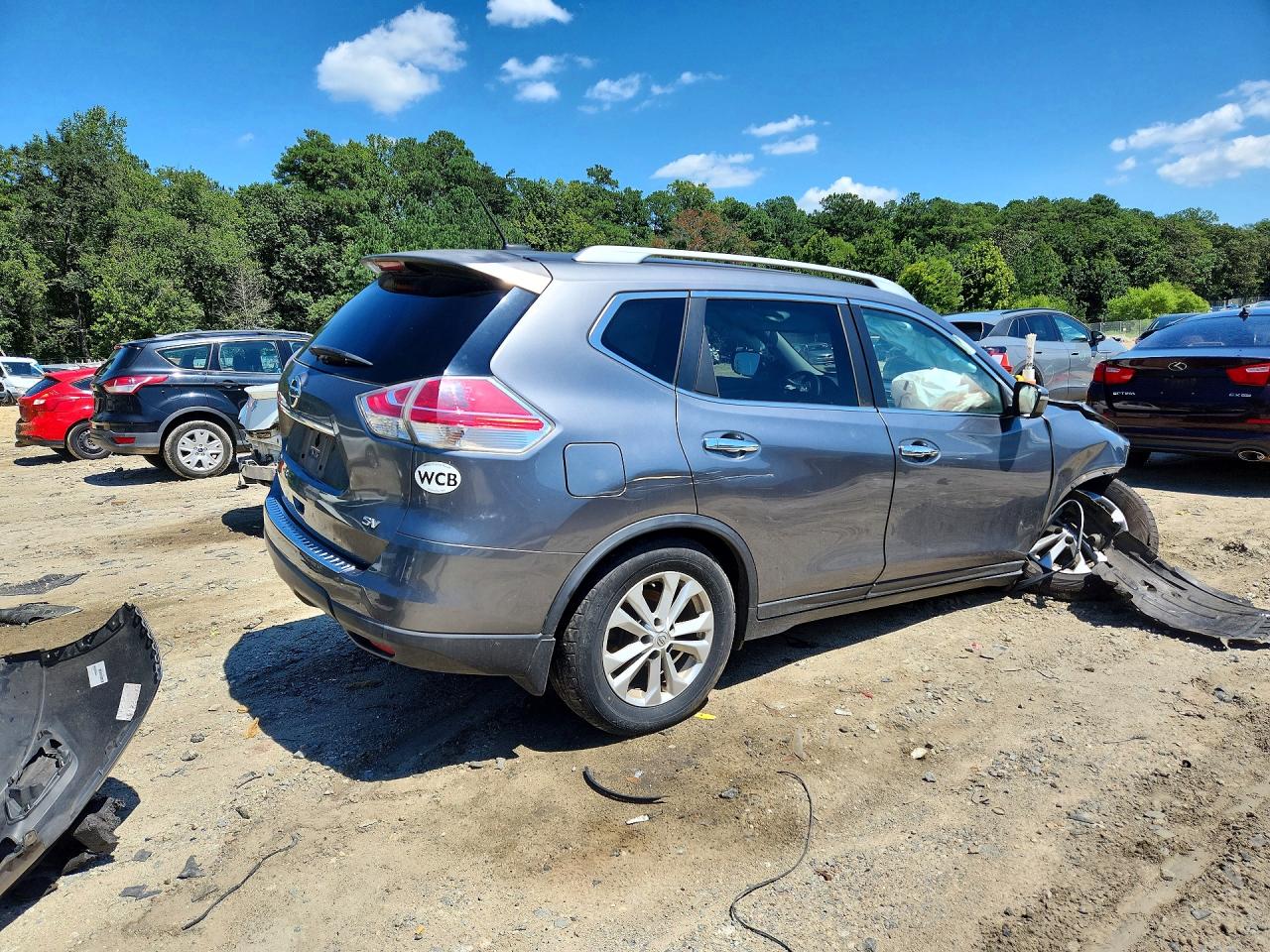 2015 Nissan Rogue Sv Gray vin: KNMAT2MT8FP541440