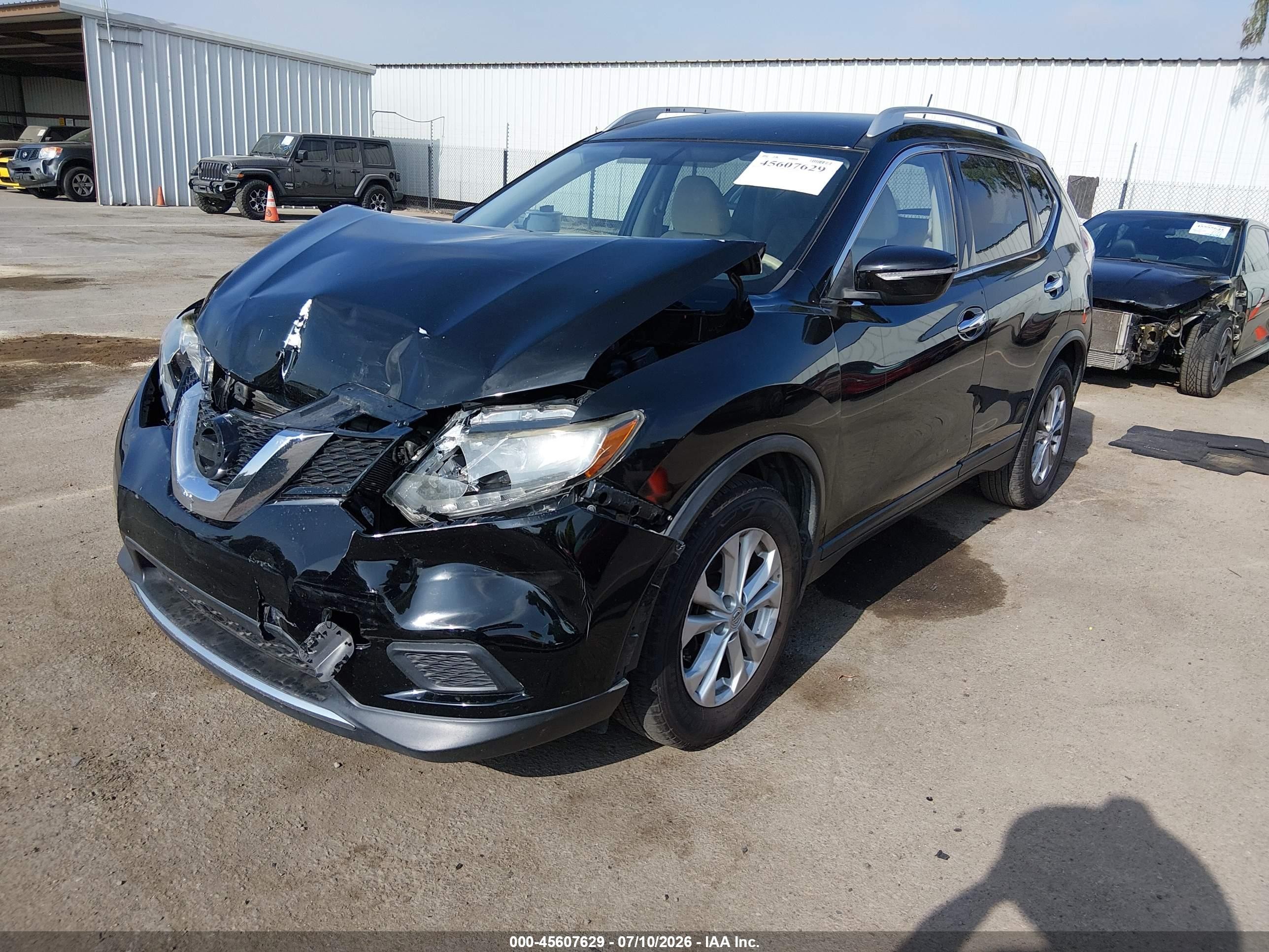 2015 Nissan Rogue Sv Черный vin: KNMAT2MT8FP556021