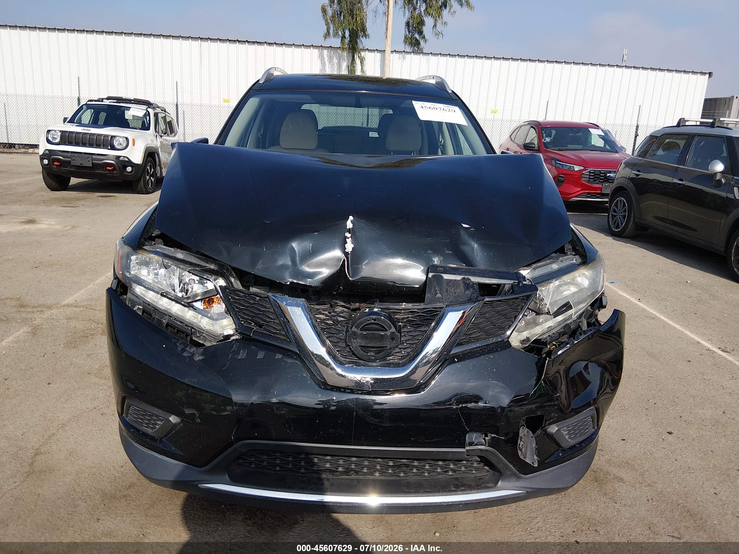 2015 Nissan Rogue Sv Черный vin: KNMAT2MT8FP556021