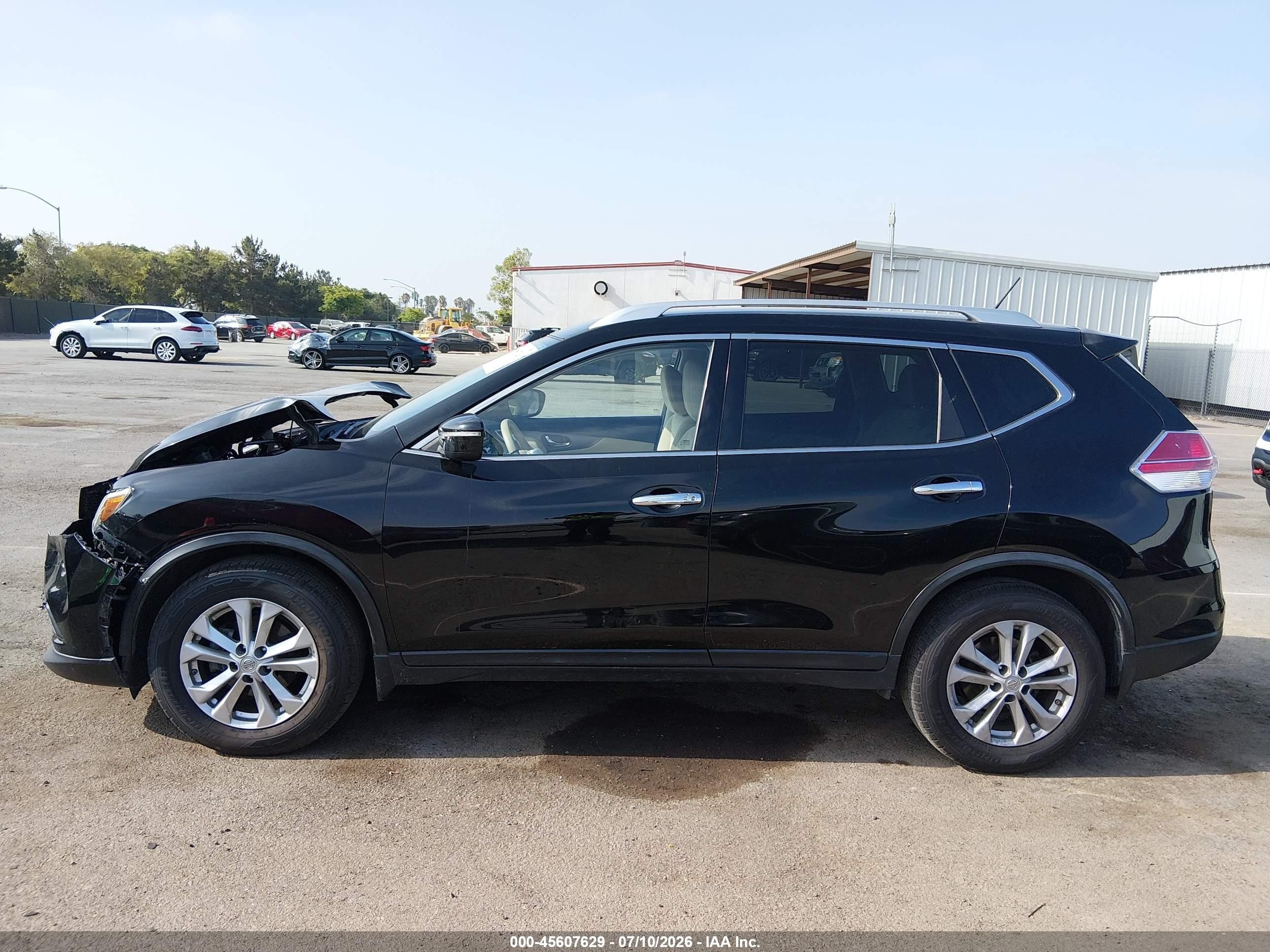 2015 Nissan Rogue Sv Черный vin: KNMAT2MT8FP556021