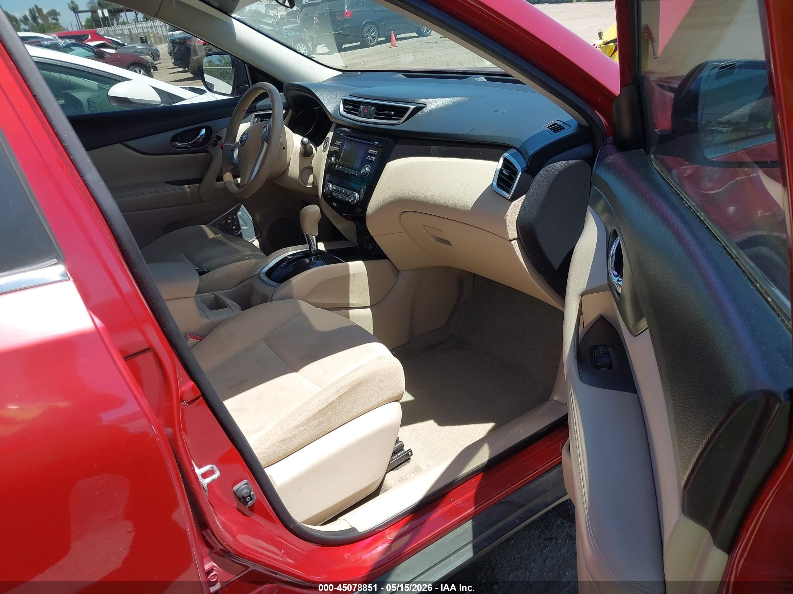 2015 Nissan Rogue Sv Maroon vin: KNMAT2MT8FP559551