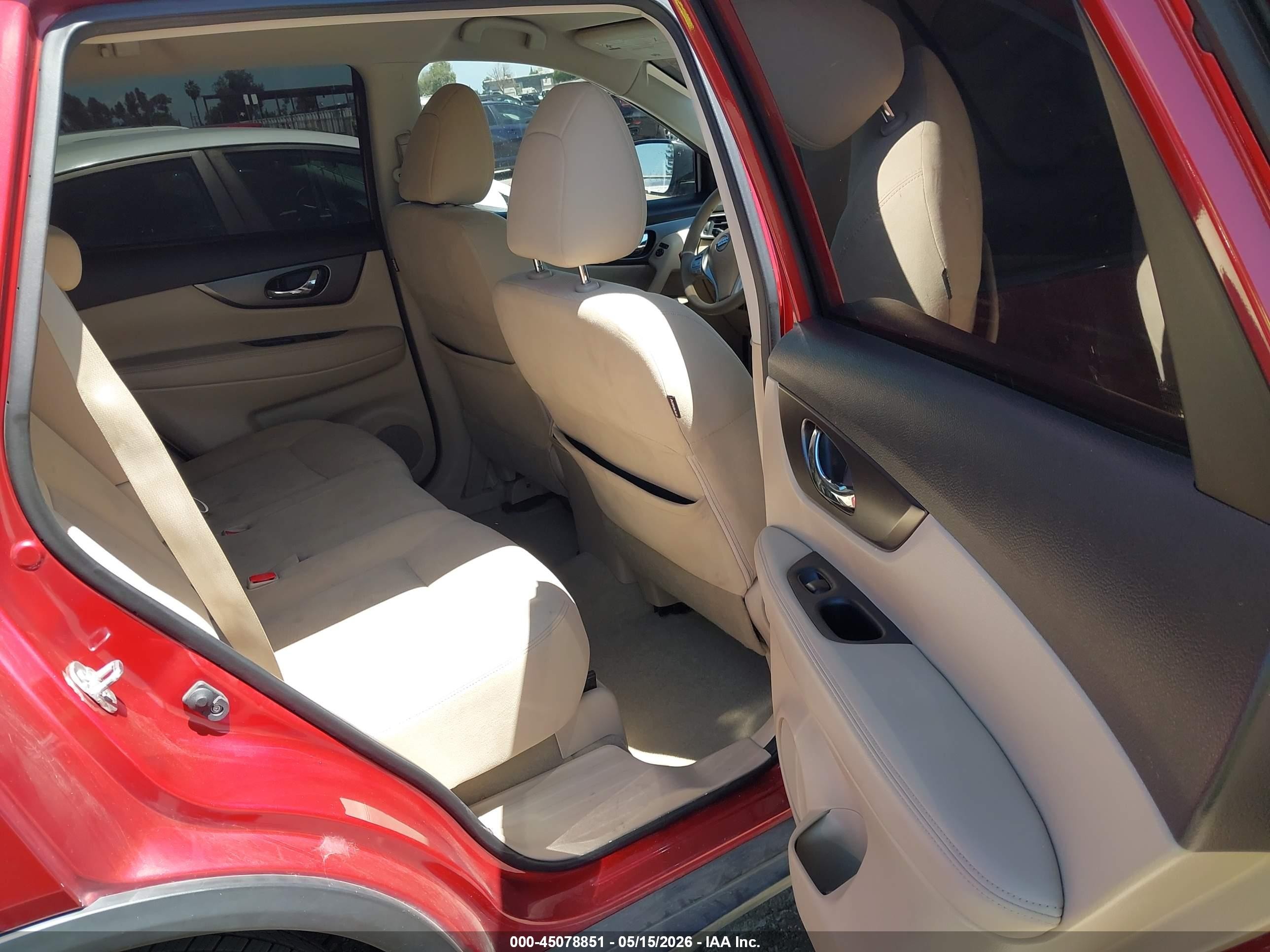 2015 Nissan Rogue Sv Maroon vin: KNMAT2MT8FP559551