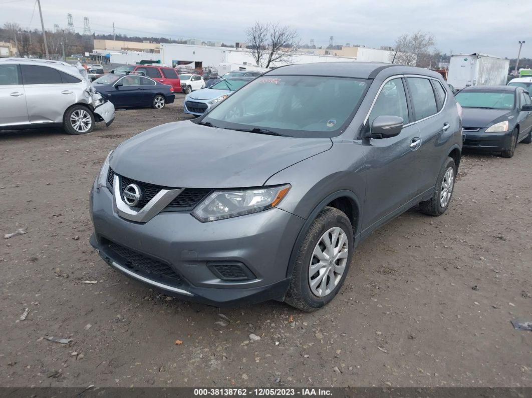 2015 Nissan Rogue S Серый vin: KNMAT2MT8FP565902