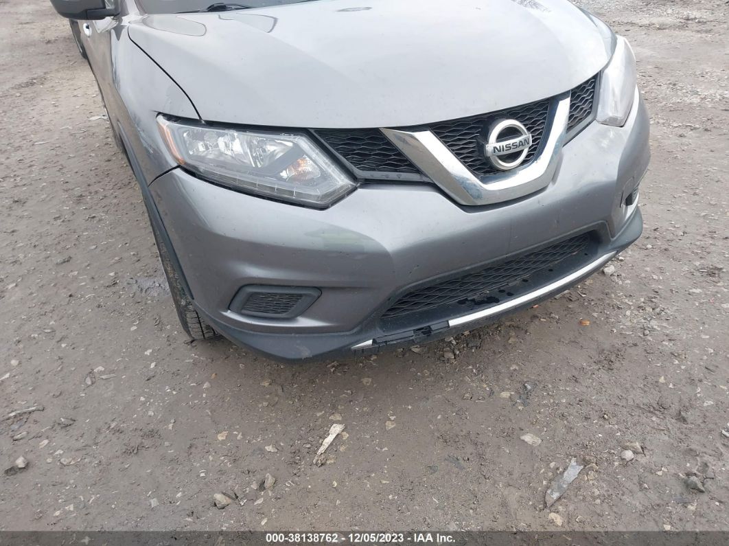 2015 Nissan Rogue S Серый vin: KNMAT2MT8FP565902
