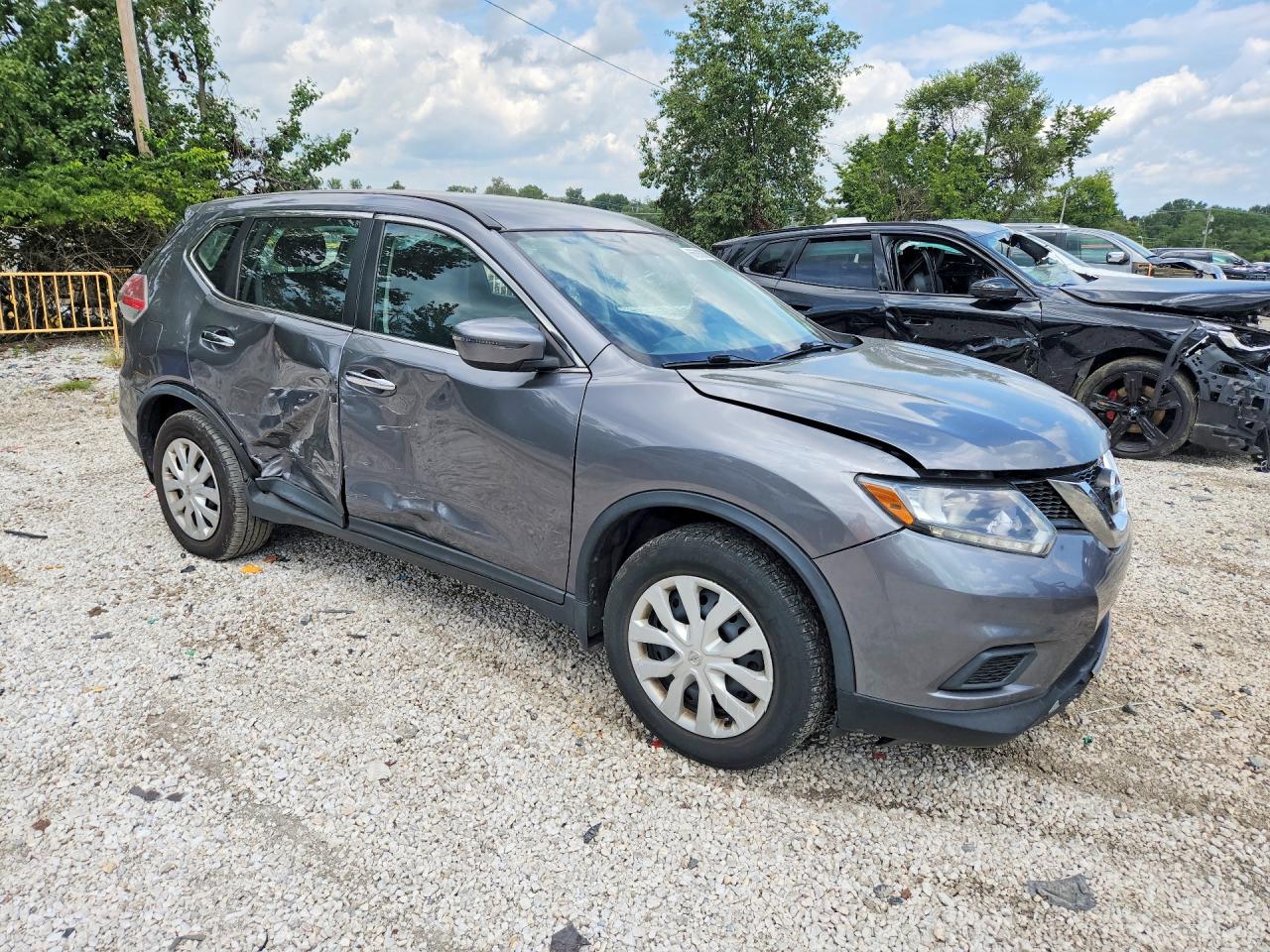 2015 Nissan Rogue S Gray vin: KNMAT2MT8FP565902