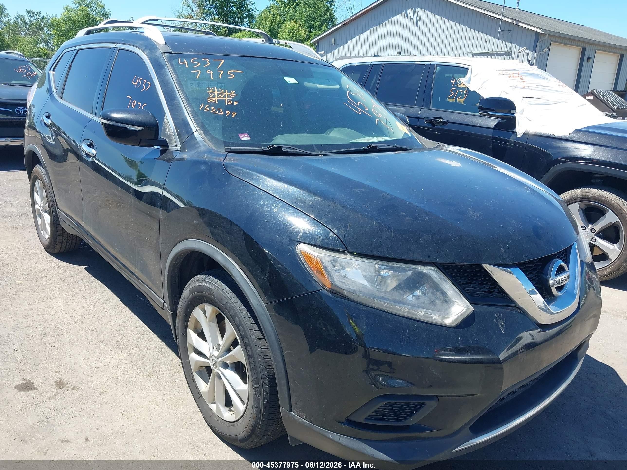 2015 Nissan Rogue Sv Black vin: KNMAT2MT8FP582120