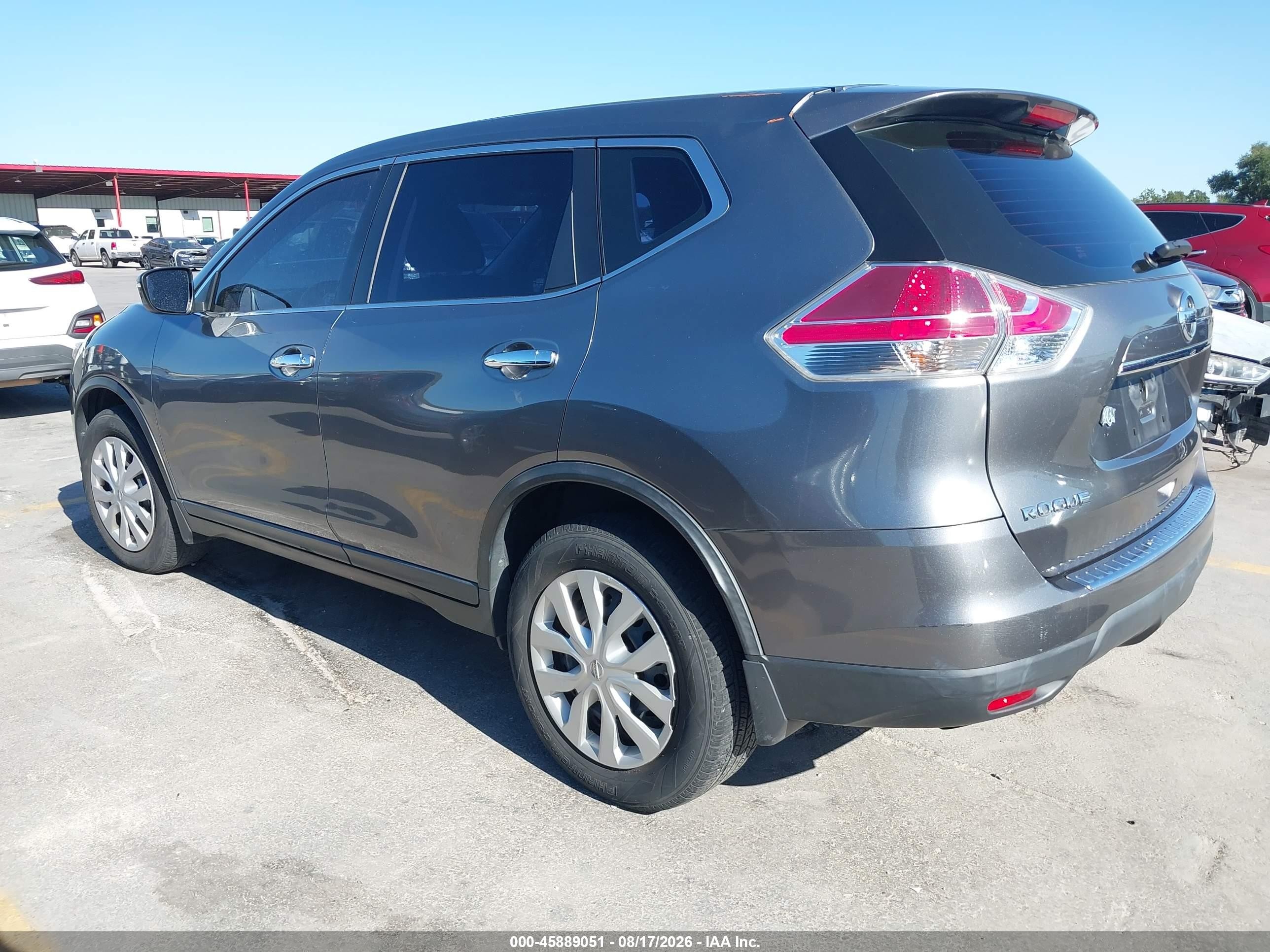 2015 Nissan Rogue S/sl/sv Gray vin: KNMAT2MT9FP509337