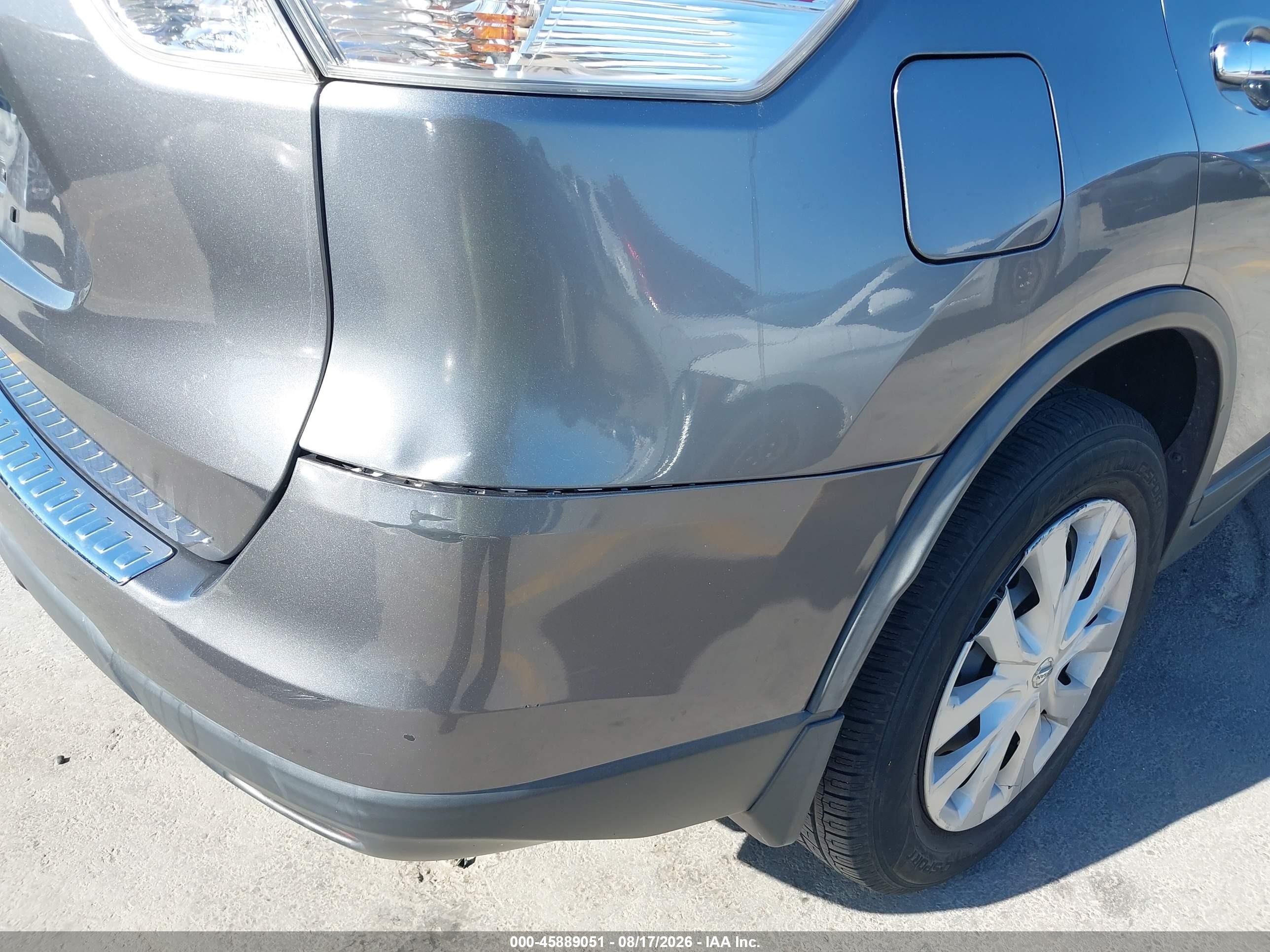 2015 Nissan Rogue S/sl/sv Gray vin: KNMAT2MT9FP509337