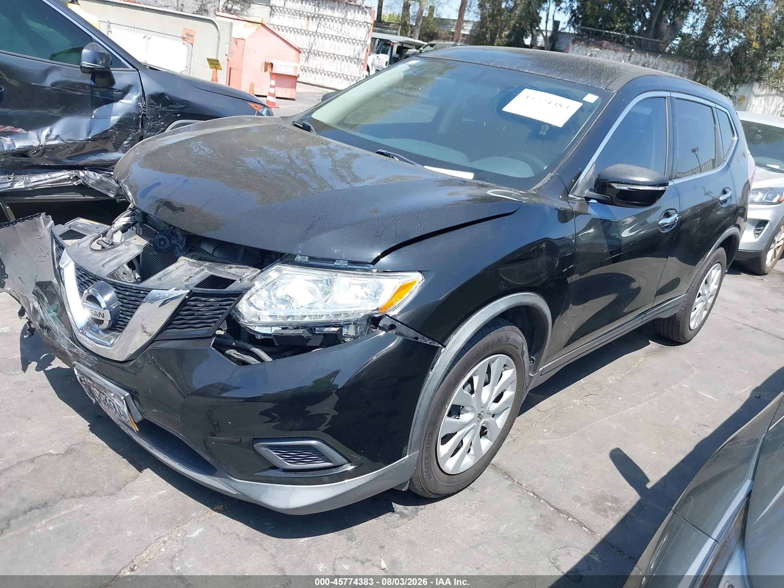2015 Nissan Rogue S/sl/sv Black vin: KNMAT2MT9FP514313