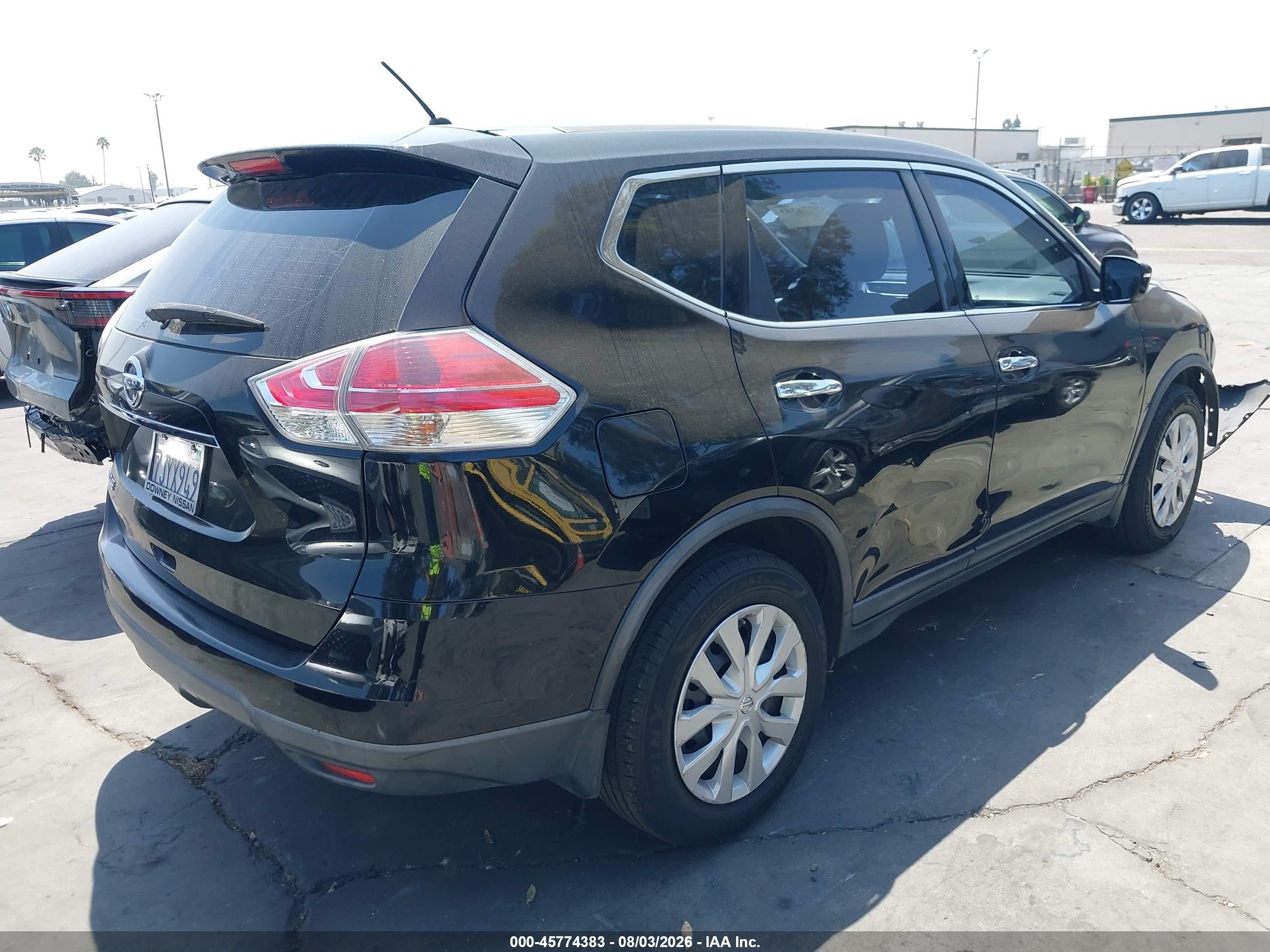 2015 Nissan Rogue S/sl/sv Black vin: KNMAT2MT9FP514313