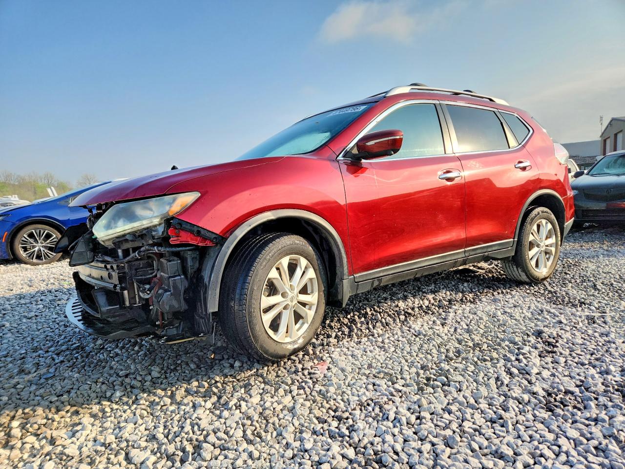 2015 Nissan Rogue Sv Темно-бордовый vin: KNMAT2MT9FP516241
