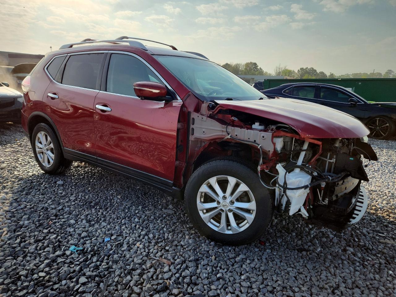 2015 Nissan Rogue Sv Maroon vin: KNMAT2MT9FP516241