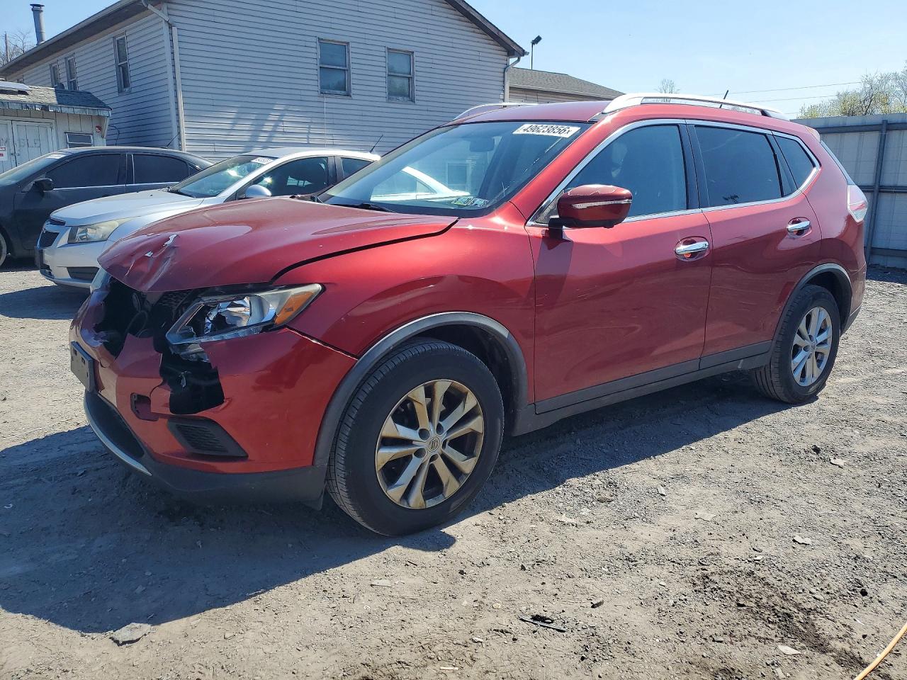2015 Nissan Rogue Sv Red vin: KNMAT2MT9FP547473