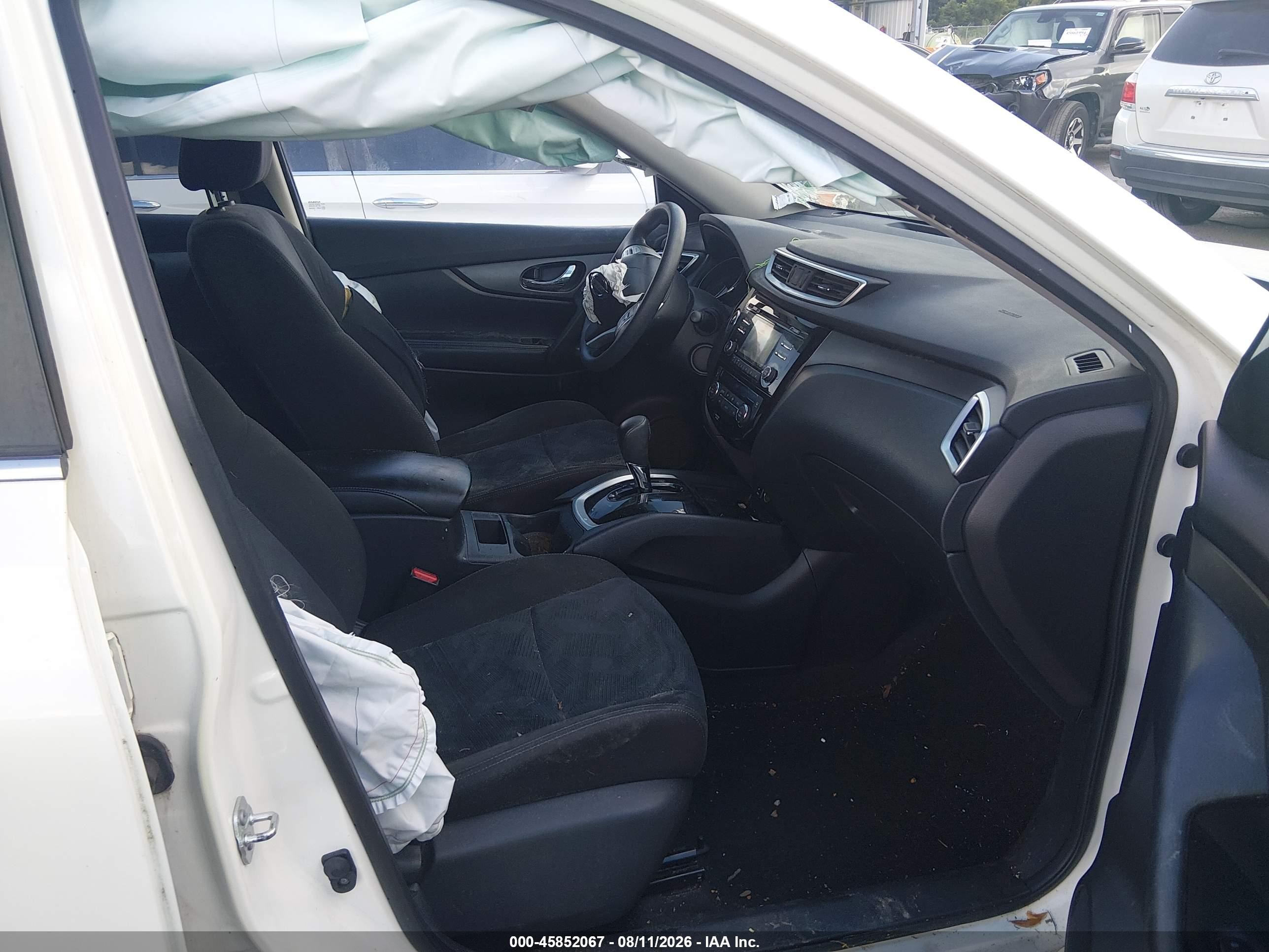 2015 Nissan Rogue Sv White vin: KNMAT2MT9FP557453
