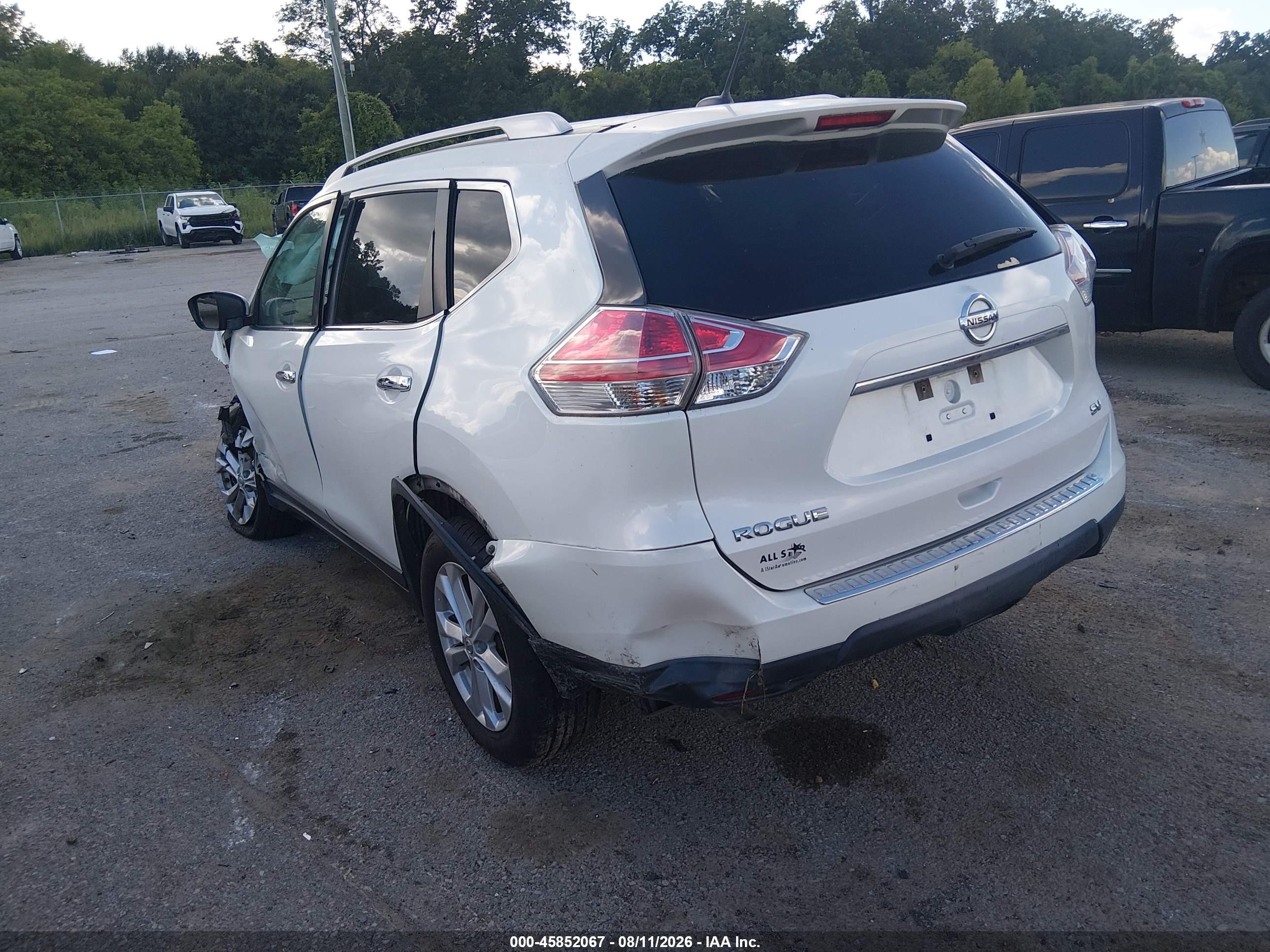 2015 Nissan Rogue Sv White vin: KNMAT2MT9FP557453