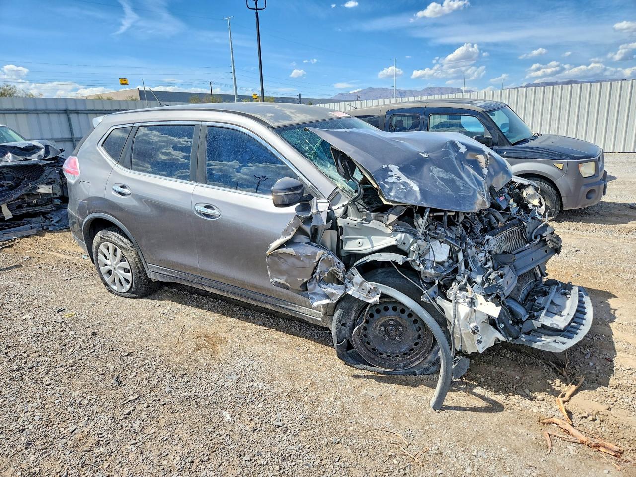 2015 Nissan Rogue S Gray vin: KNMAT2MT9FP557842