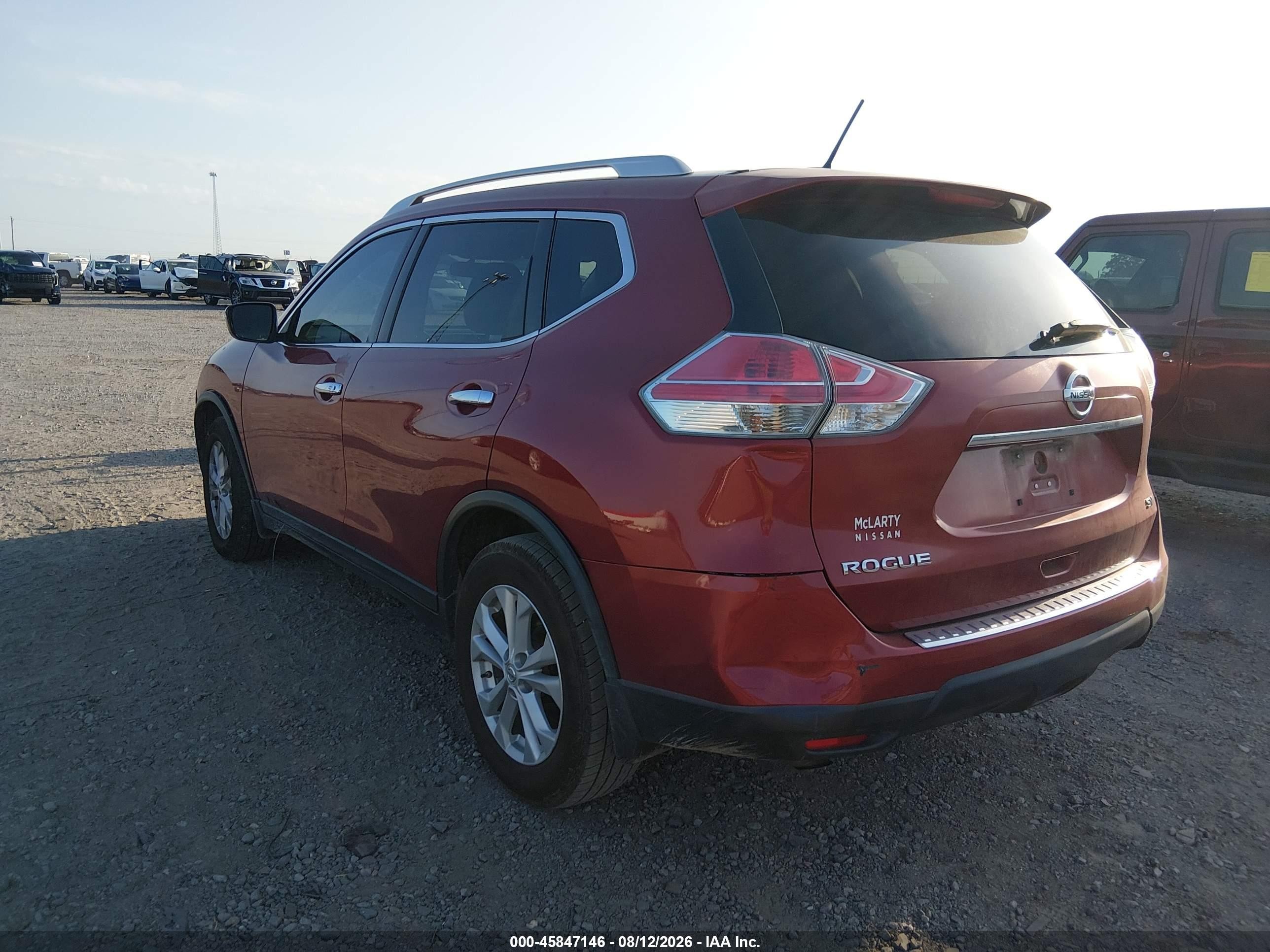 2015 Nissan Rogue Sv Maroon vin: KNMAT2MT9FP562541