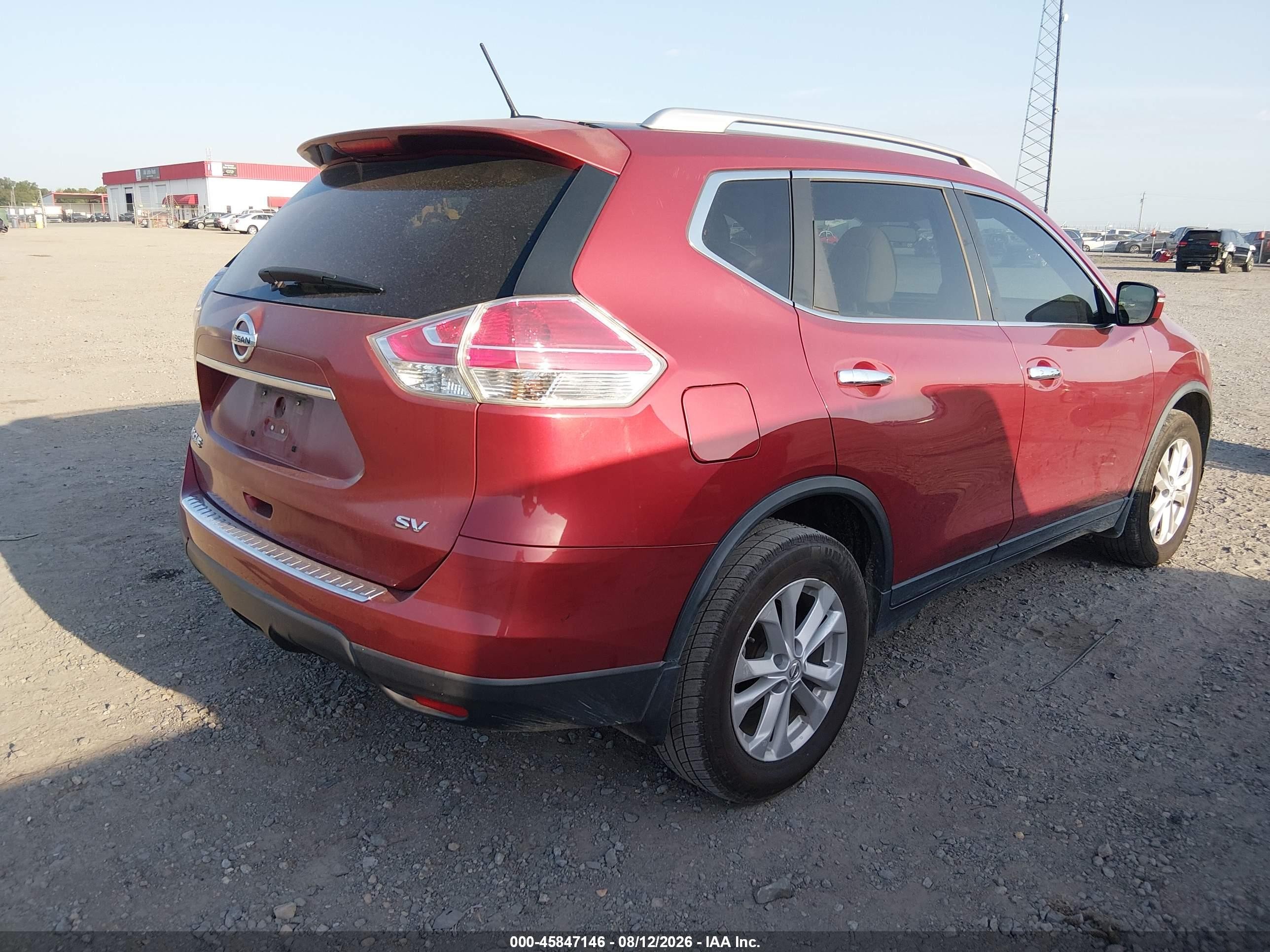 2015 Nissan Rogue Sv Maroon vin: KNMAT2MT9FP562541