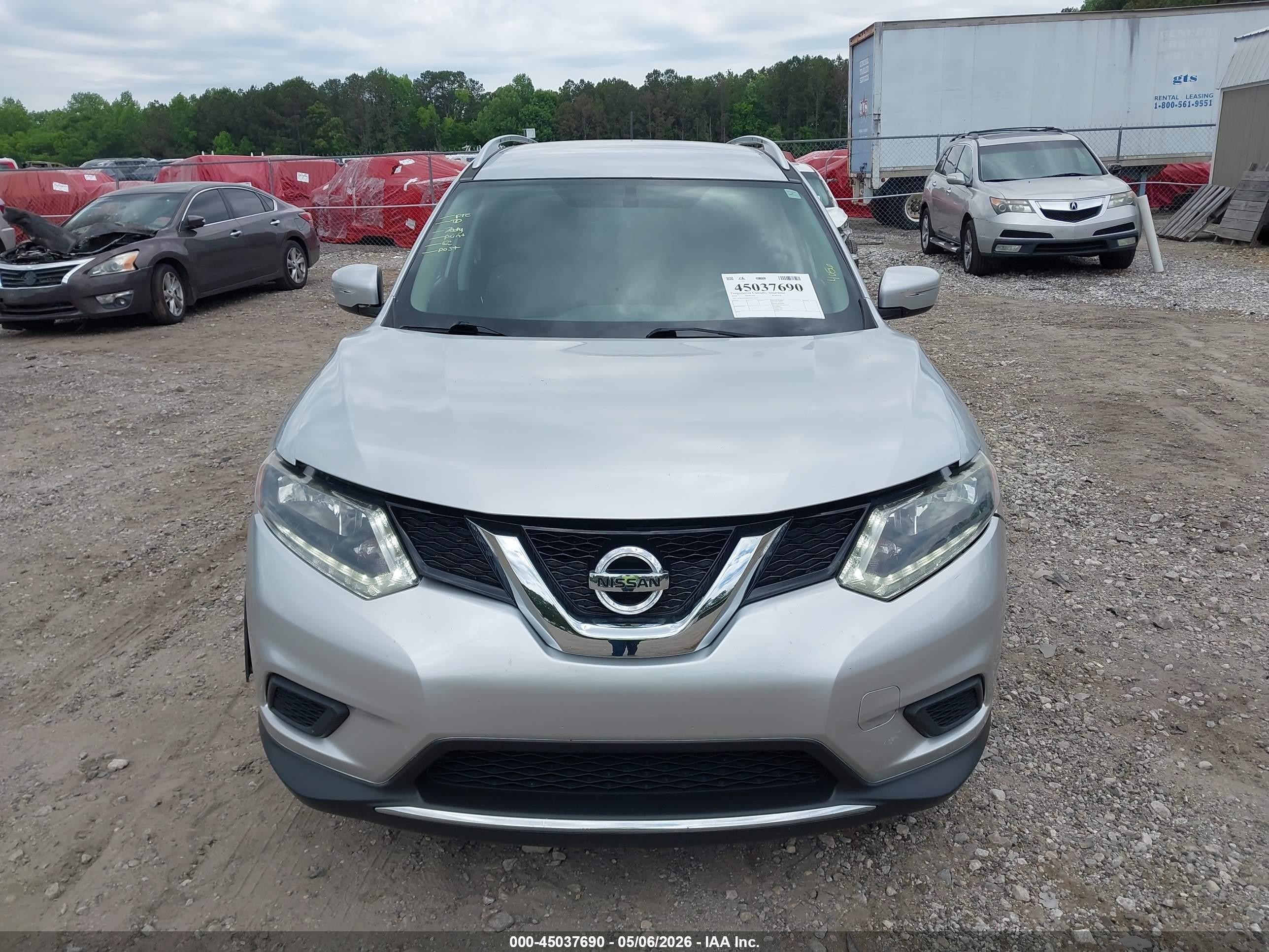 2015 Nissan Rogue Sv Серебряный vin: KNMAT2MT9FP574575