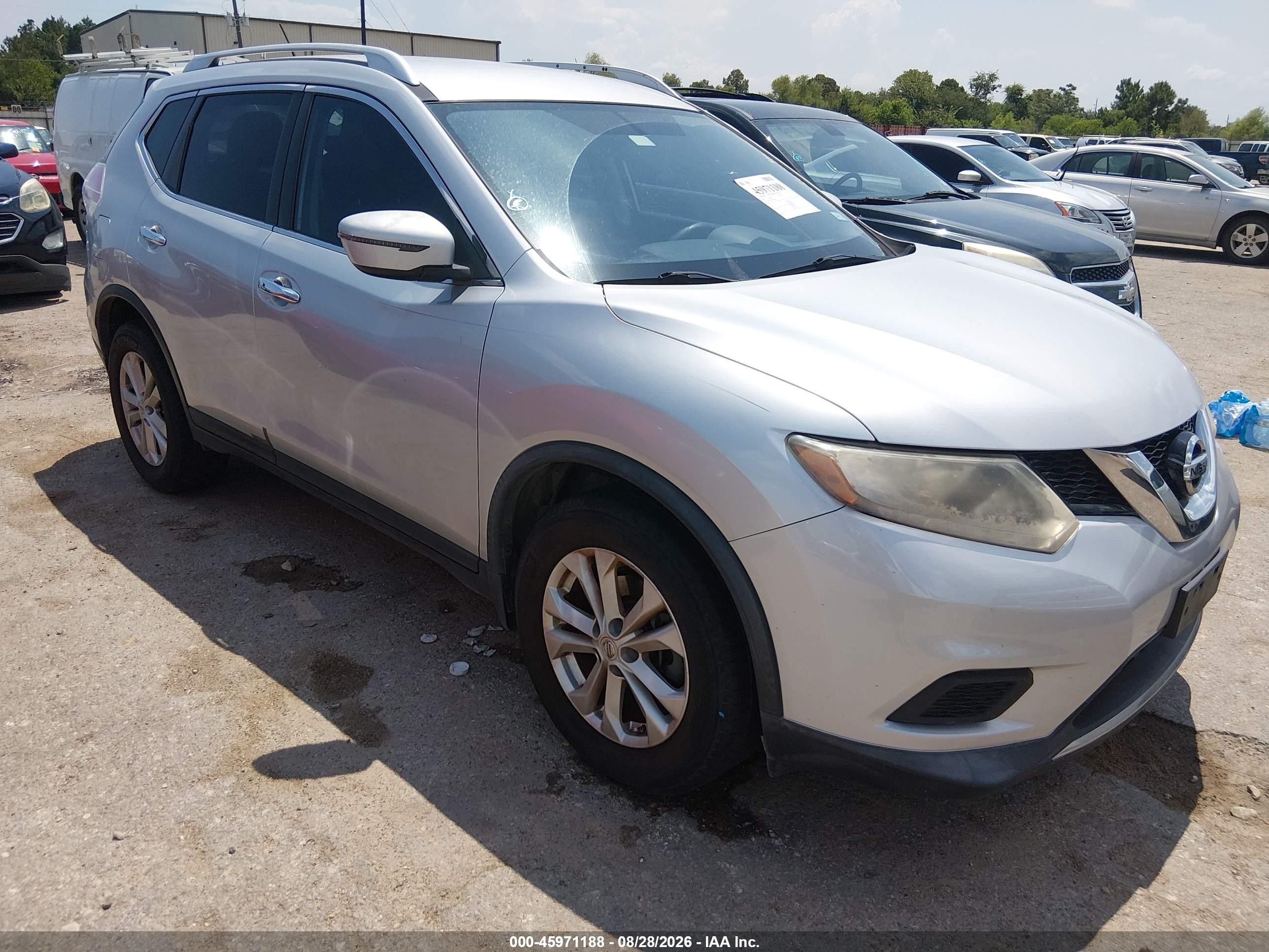 2016 Nissan Rogue Sv Silver vin: KNMAT2MT9GP607186