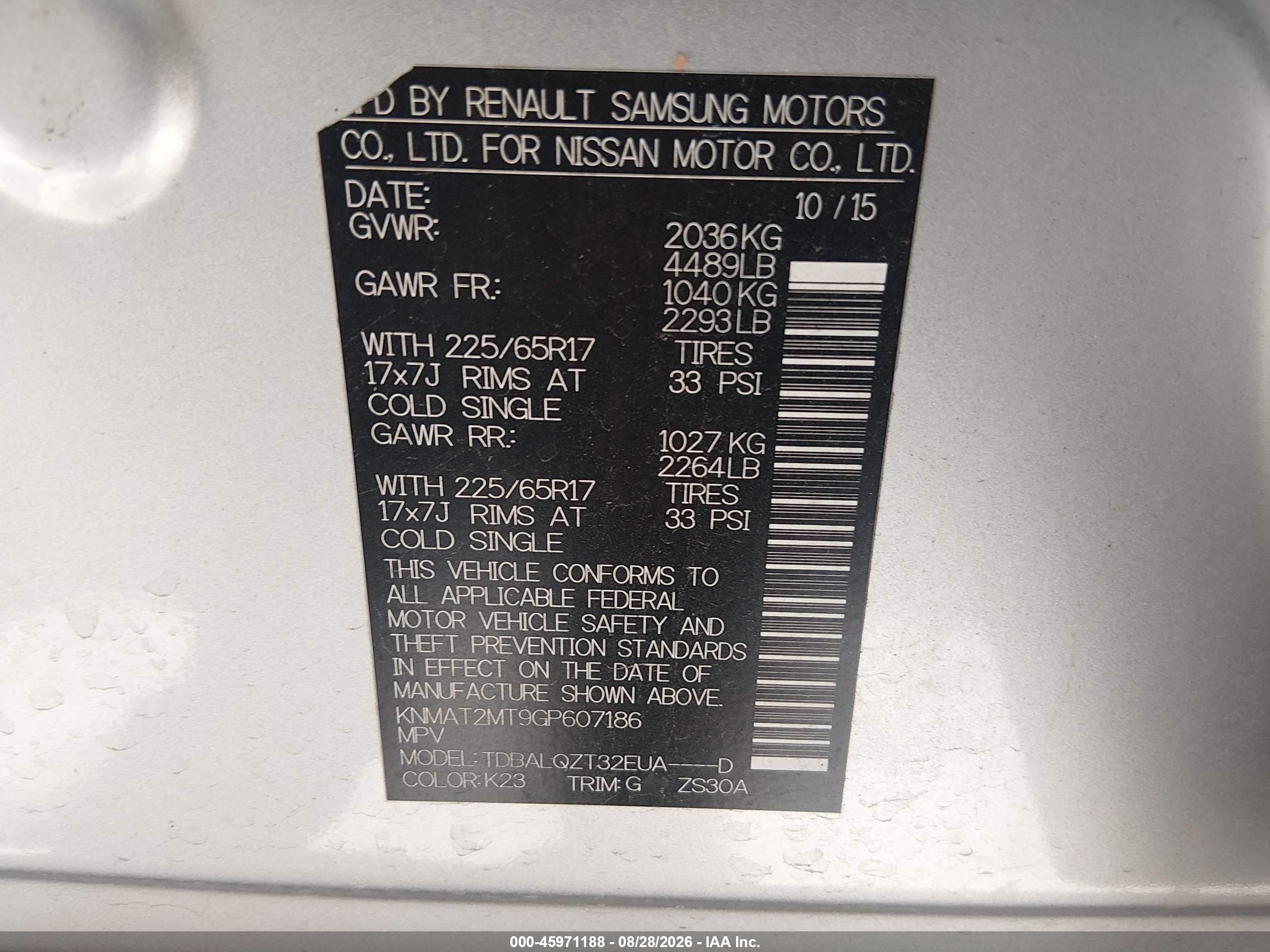 2016 Nissan Rogue Sv Silver vin: KNMAT2MT9GP607186
