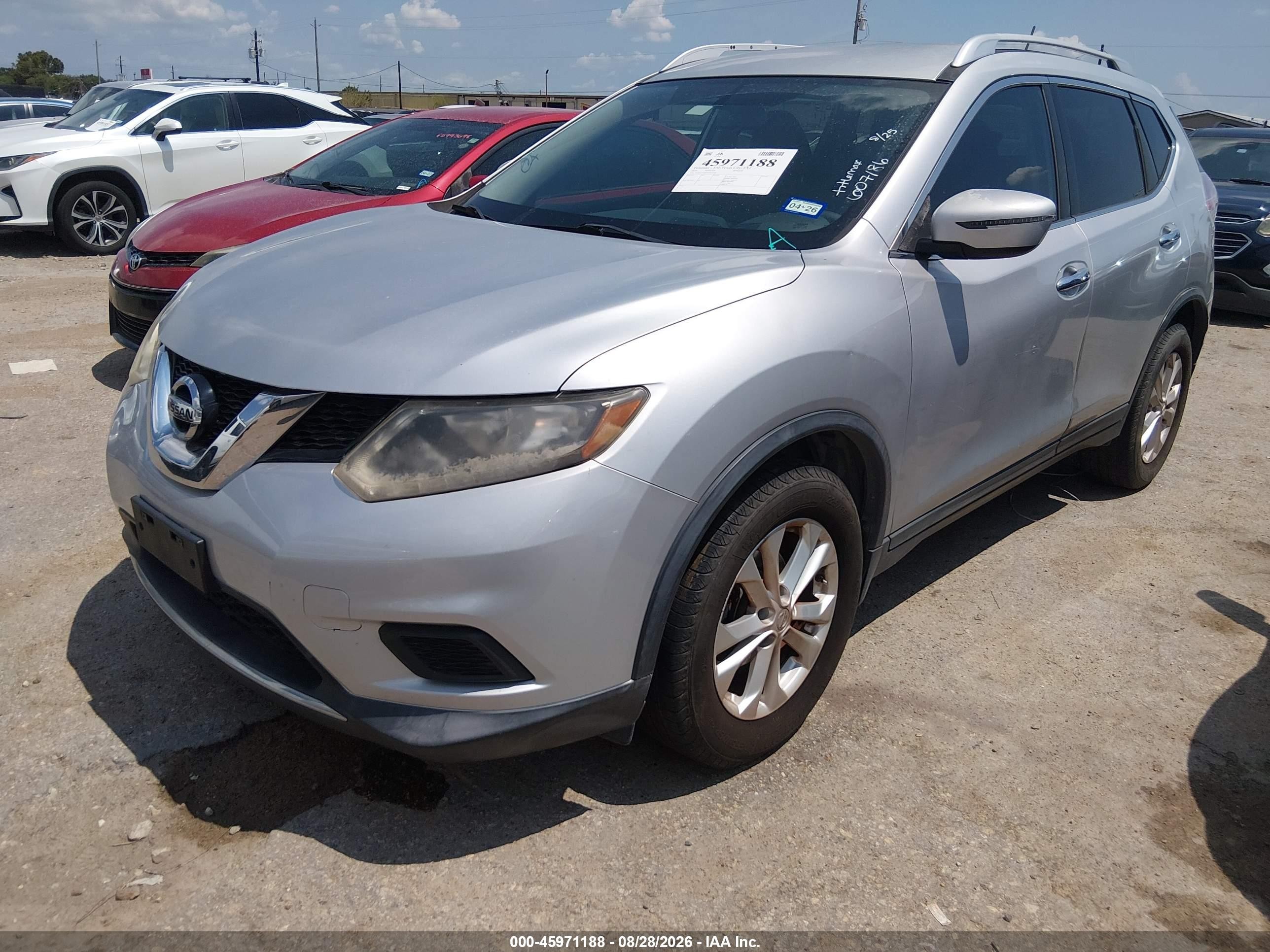 2016 Nissan Rogue Sv Silver vin: KNMAT2MT9GP607186