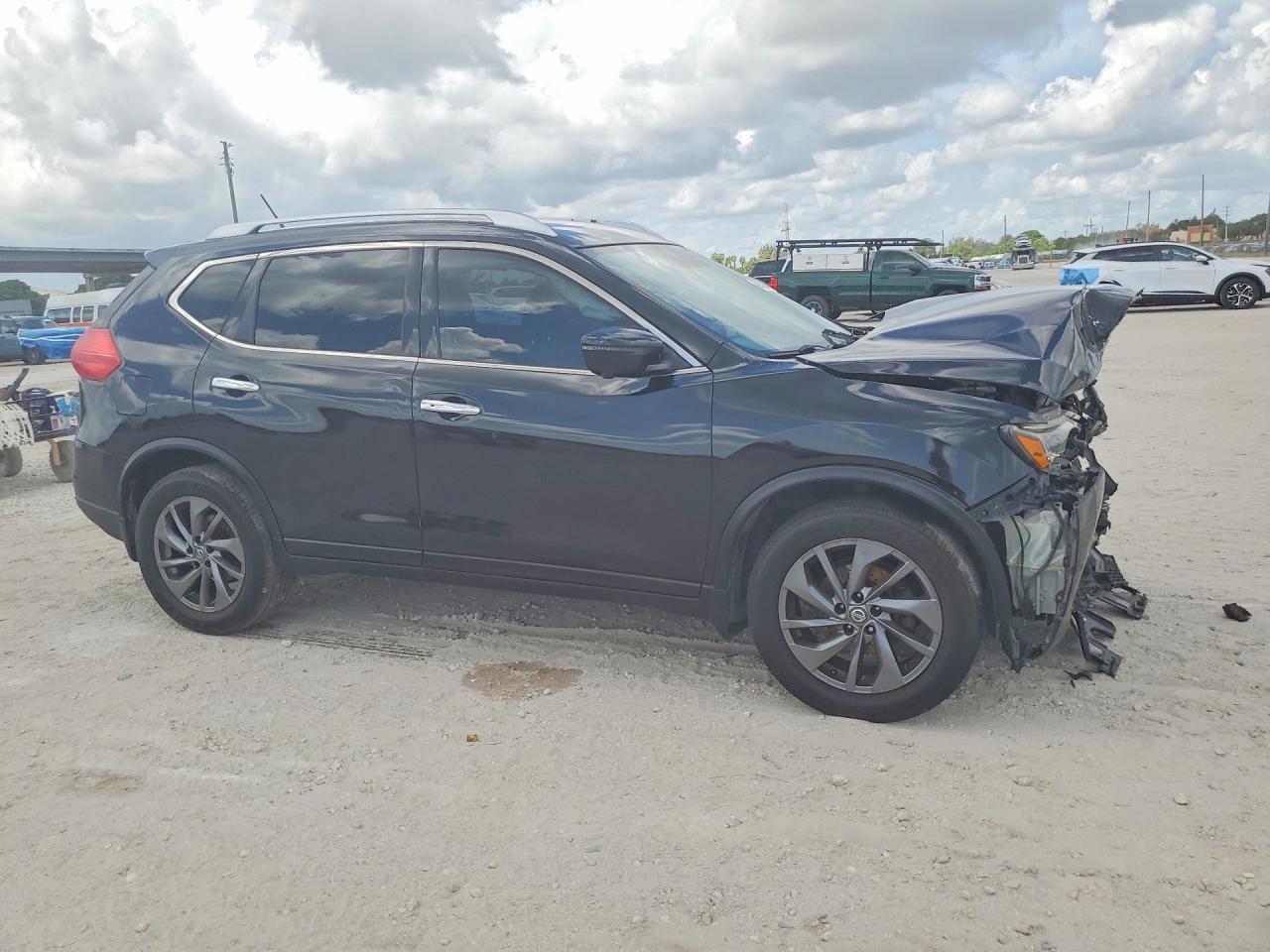 2016 Nissan Rogue Sl Black vin: KNMAT2MT9GP701553