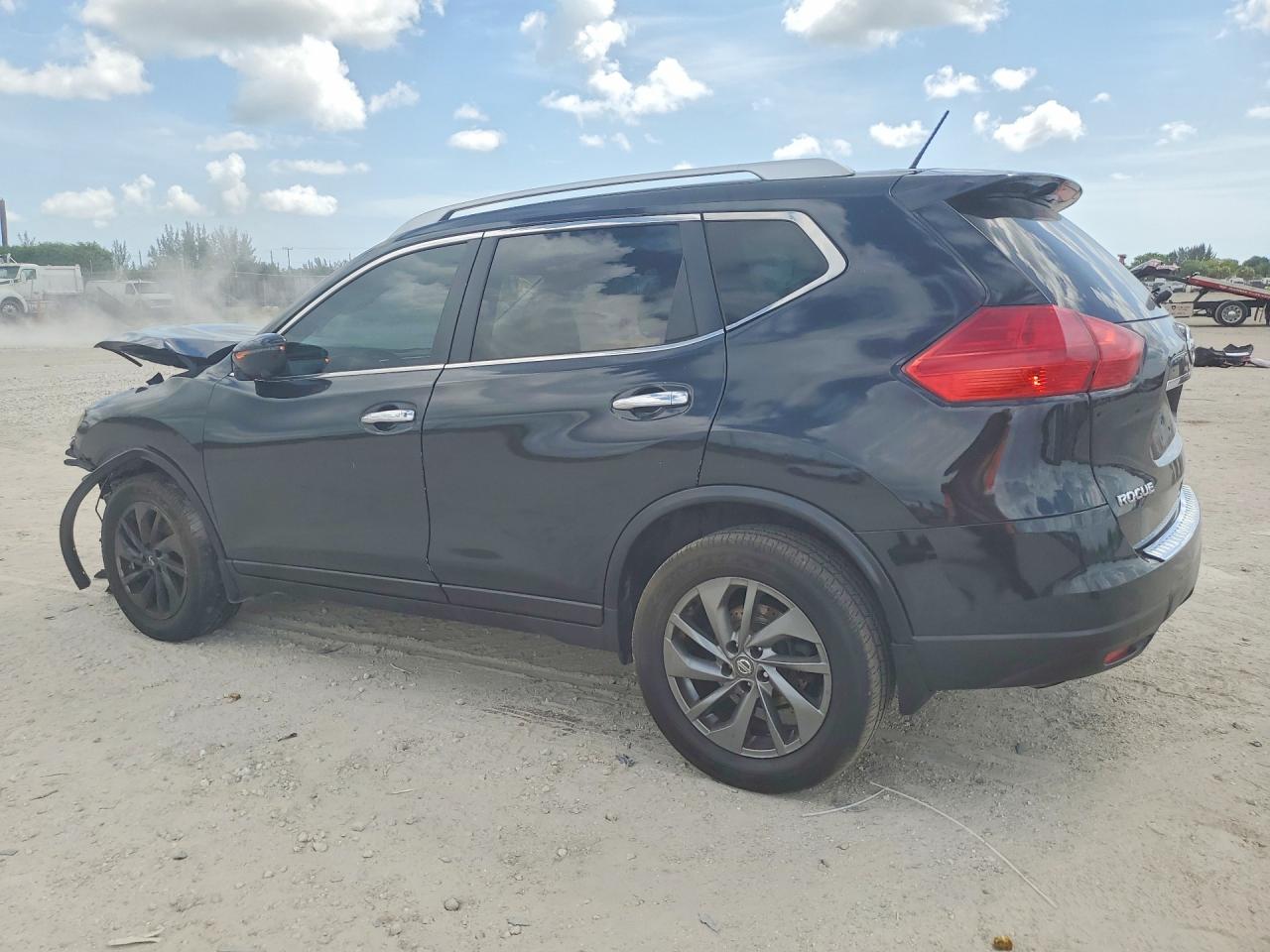 2016 Nissan Rogue Sl Black vin: KNMAT2MT9GP701553
