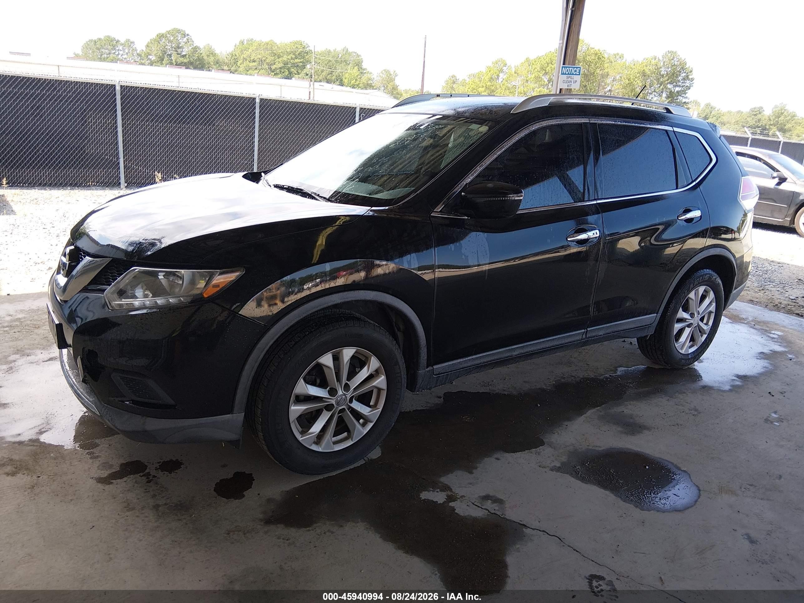 2016 Nissan Rogue Sv Черный vin: KNMAT2MT9GP717638