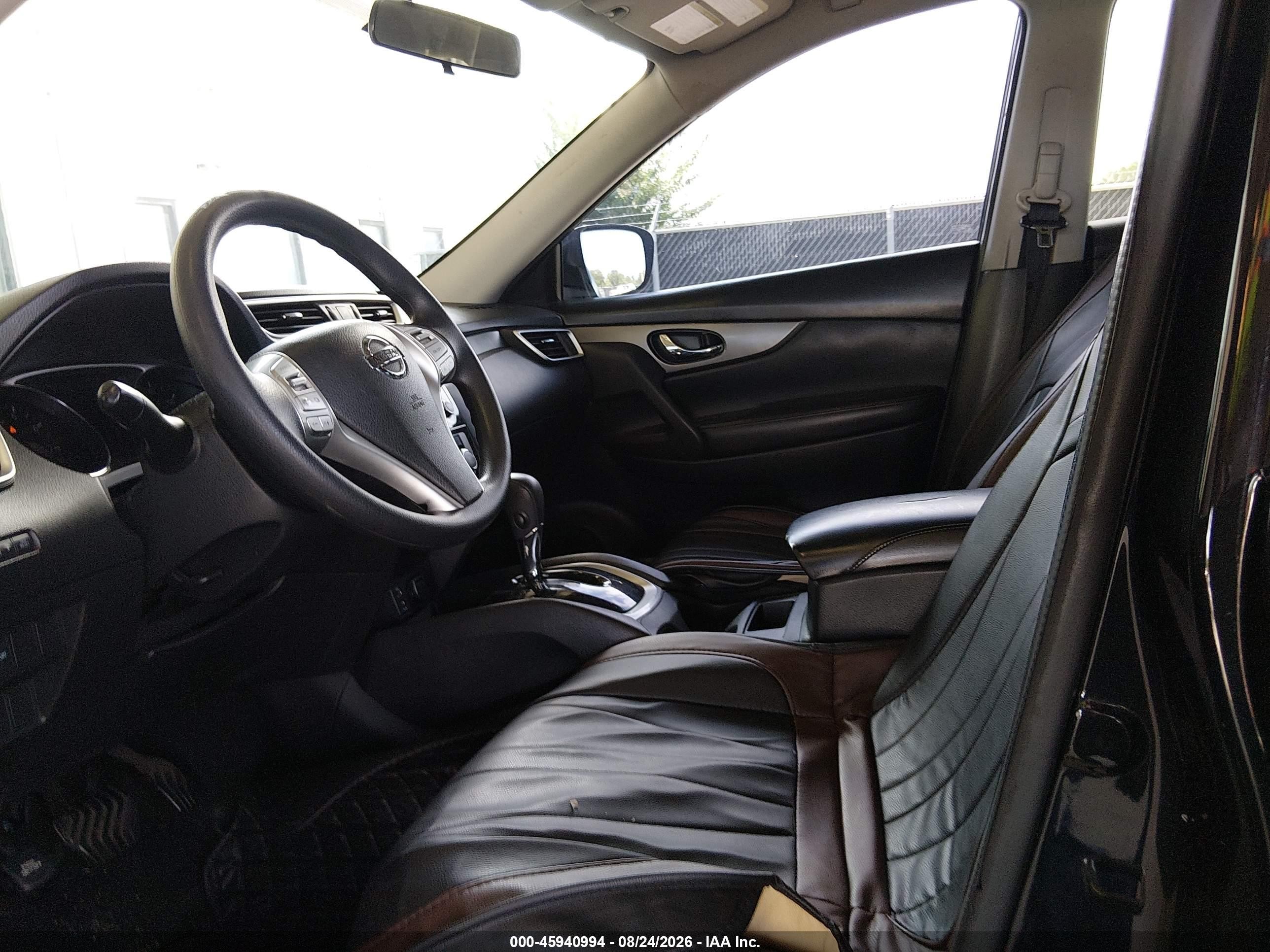2016 Nissan Rogue Sv Черный vin: KNMAT2MT9GP717638