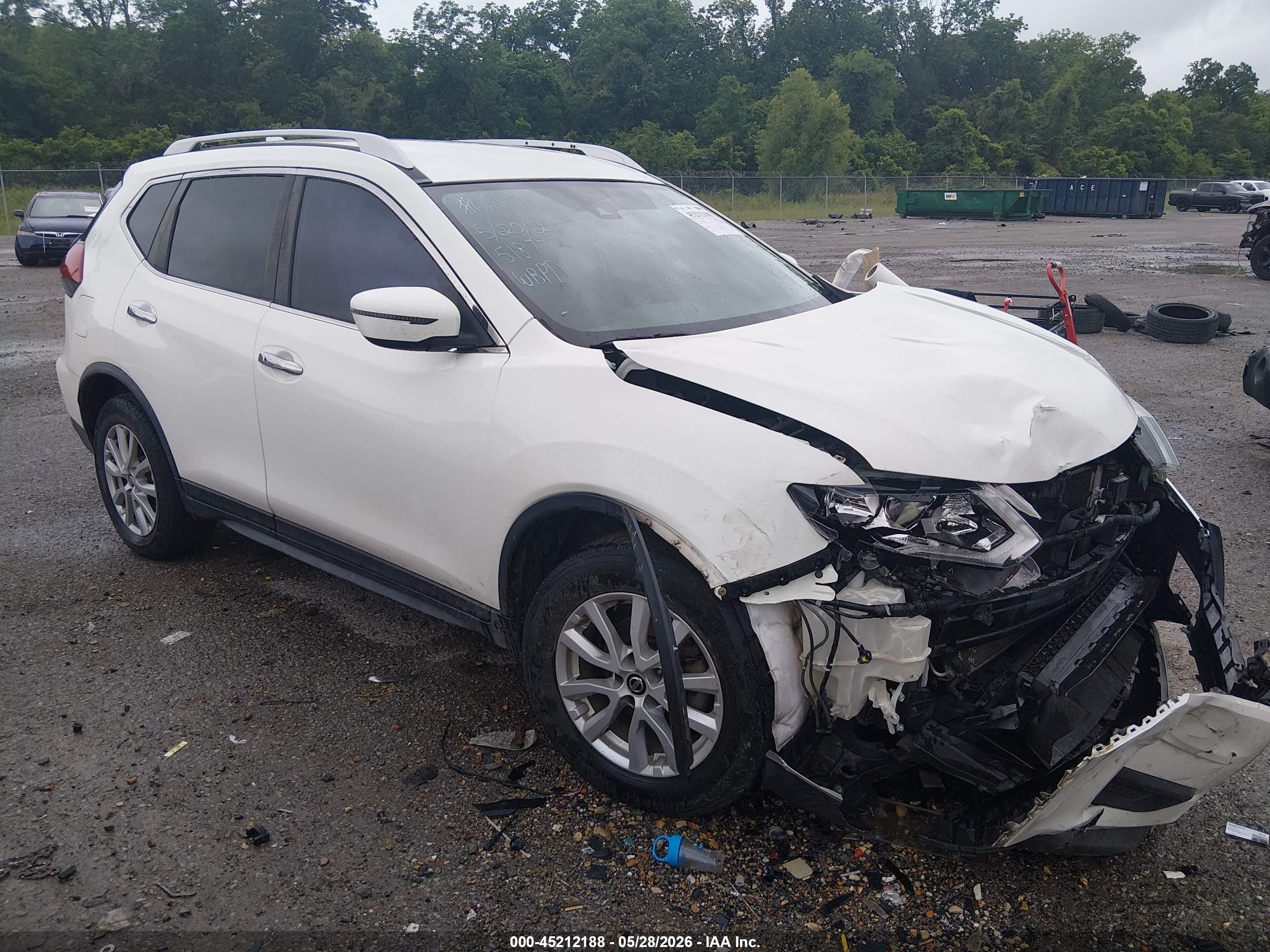 2019 Nissan Rogue Sv White vin: KNMAT2MT9KP518792