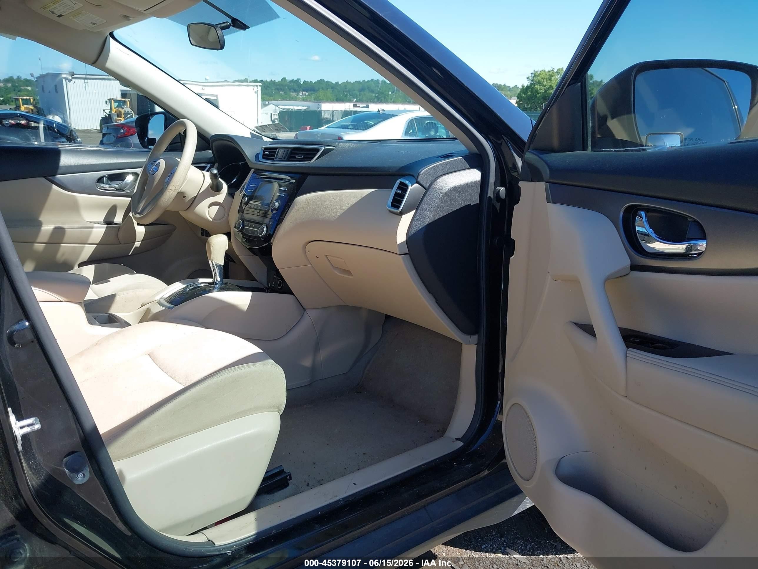 2015 Nissan Rogue Sv Черный vin: KNMAT2MTXFP500727