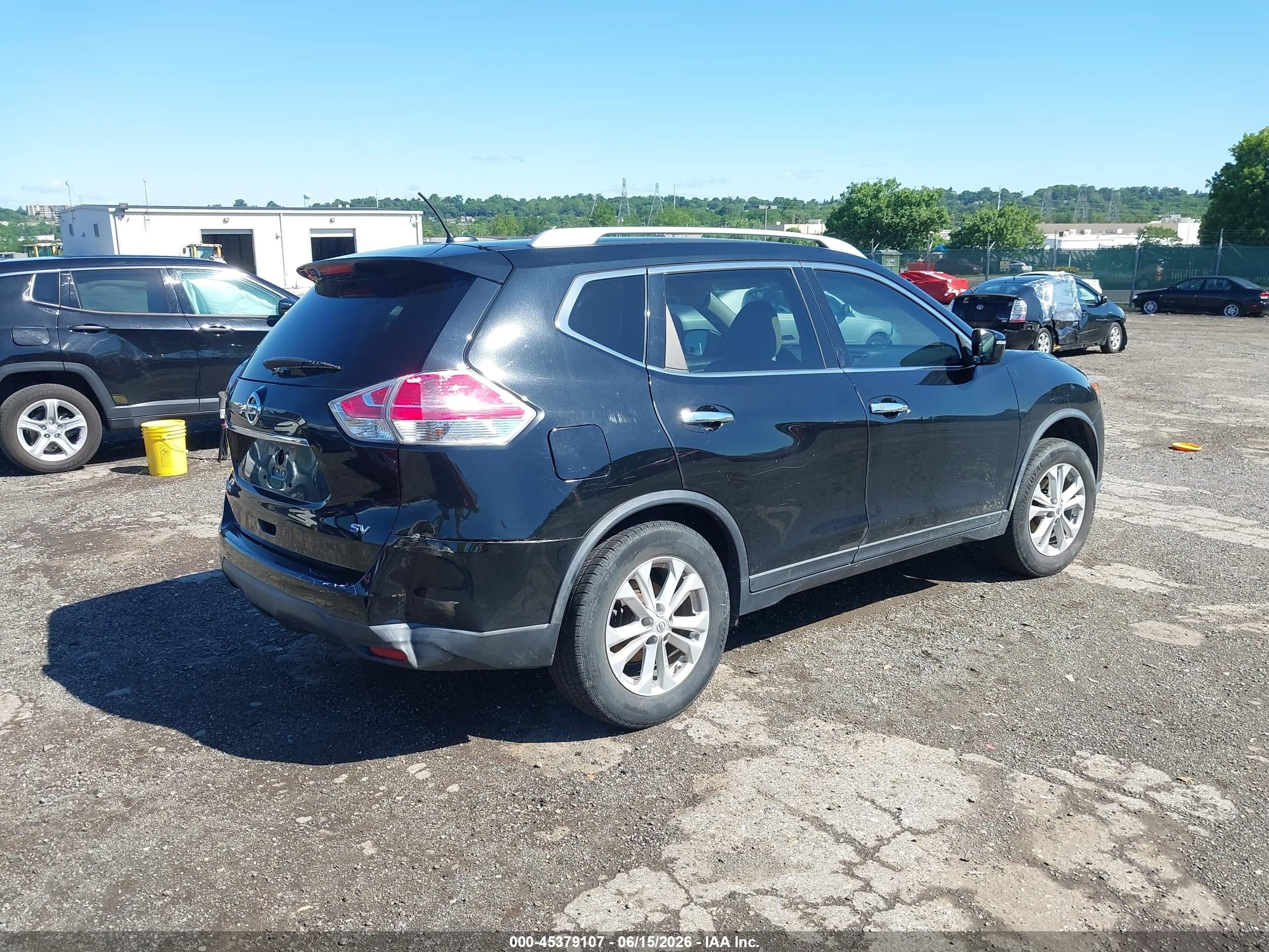 2015 Nissan Rogue Sv Черный vin: KNMAT2MTXFP500727