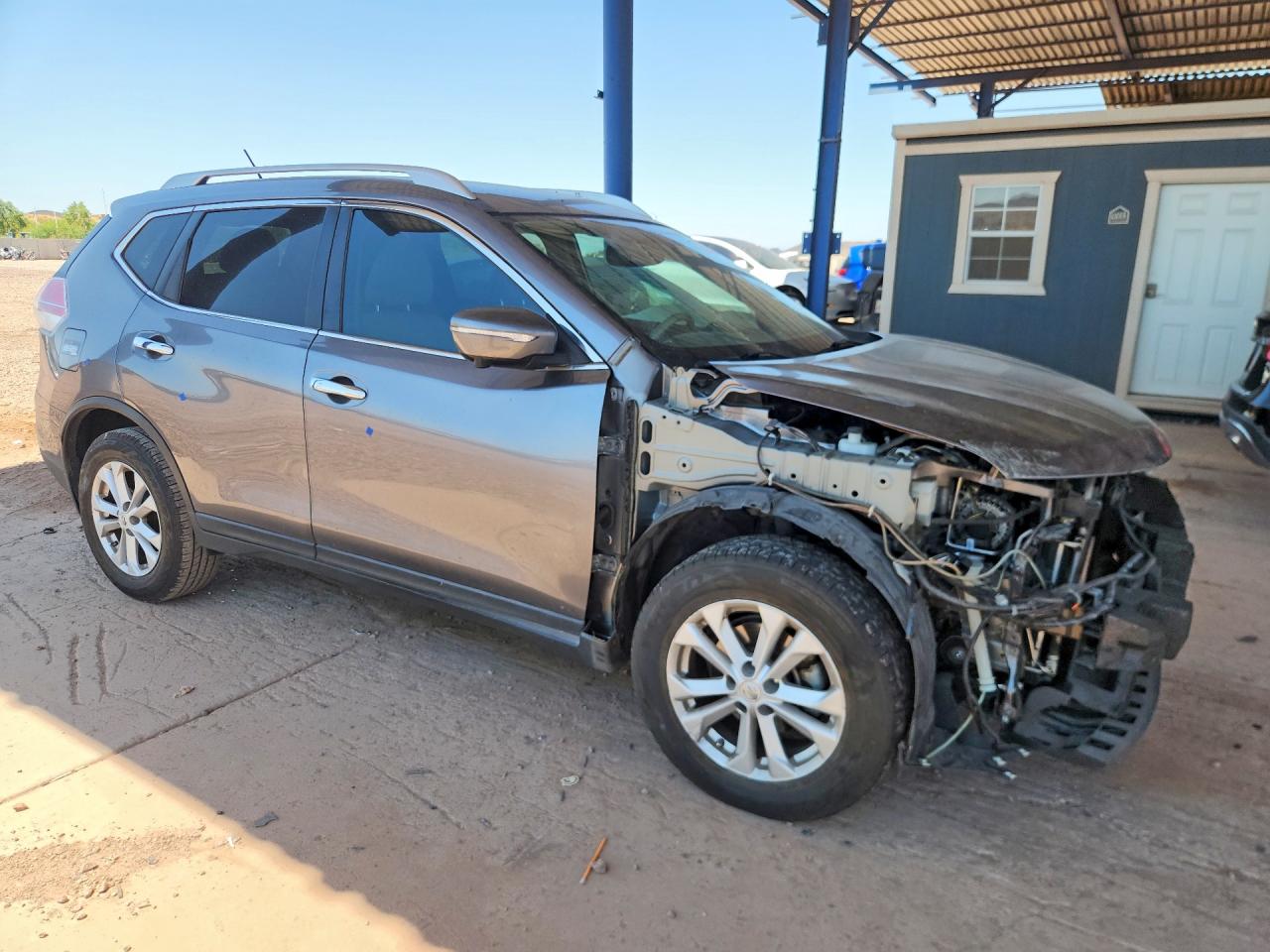 2015 Nissan Rogue Sv Gray vin: KNMAT2MTXFP503899