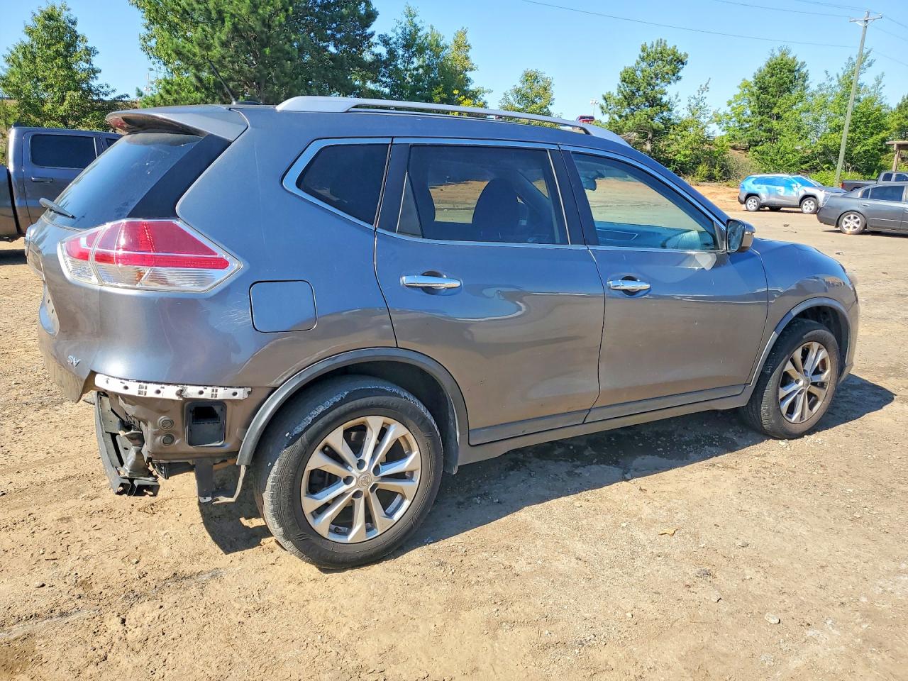 2015 Nissan Rogue Sv Серый vin: KNMAT2MTXFP507032
