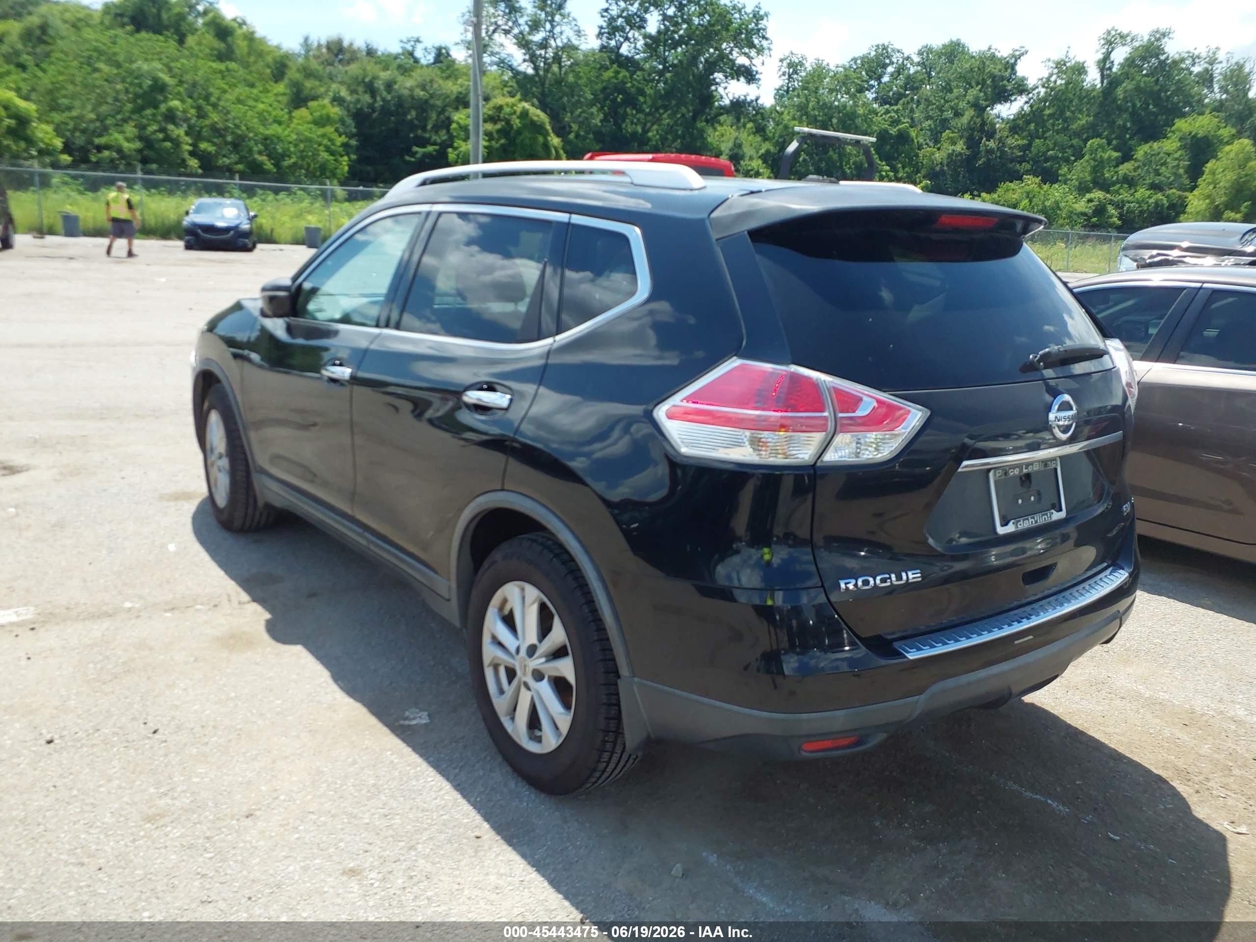 2015 Nissan Rogue Sv Black vin: KNMAT2MTXFP515146