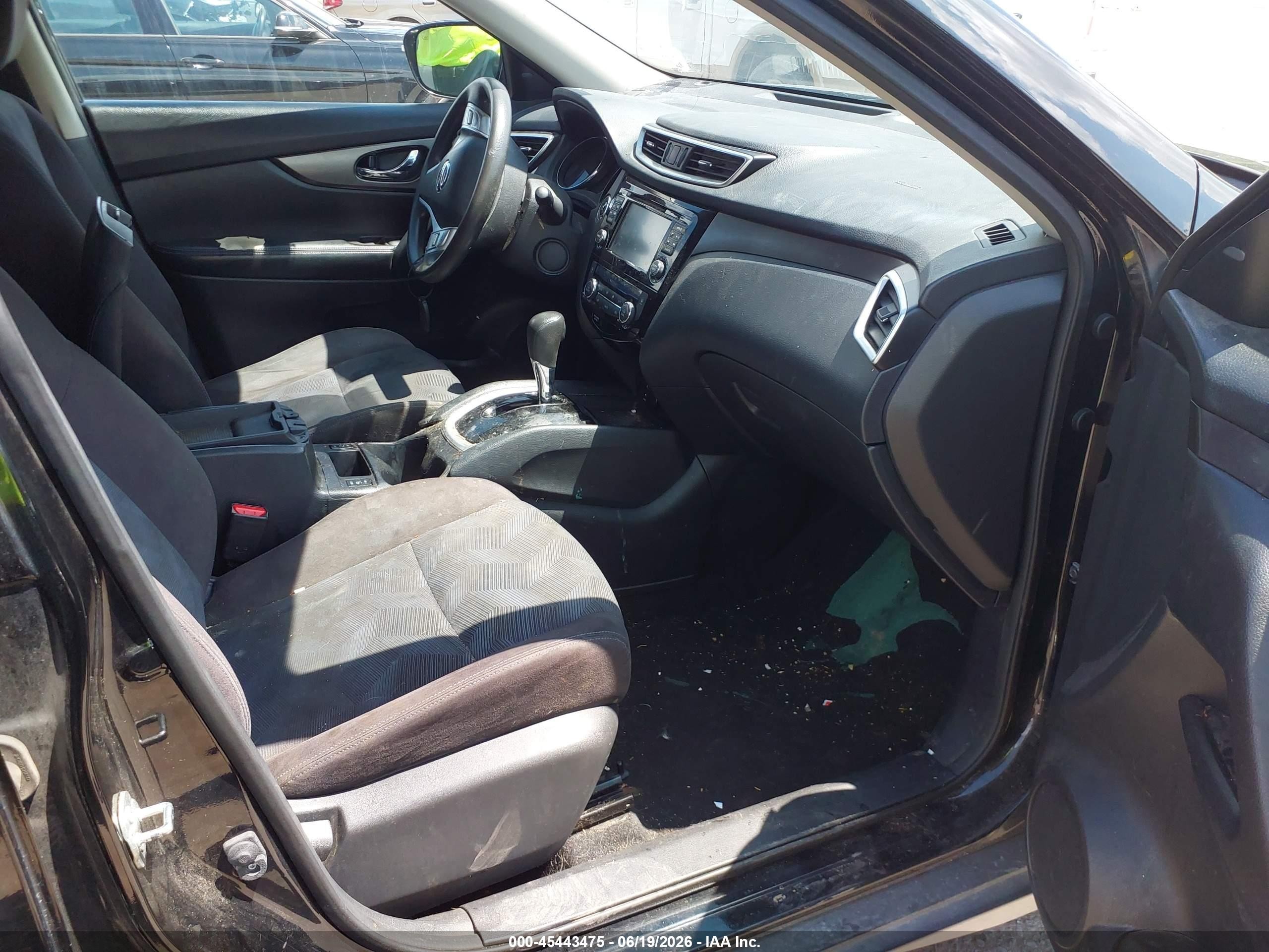 2015 Nissan Rogue Sv Black vin: KNMAT2MTXFP515146